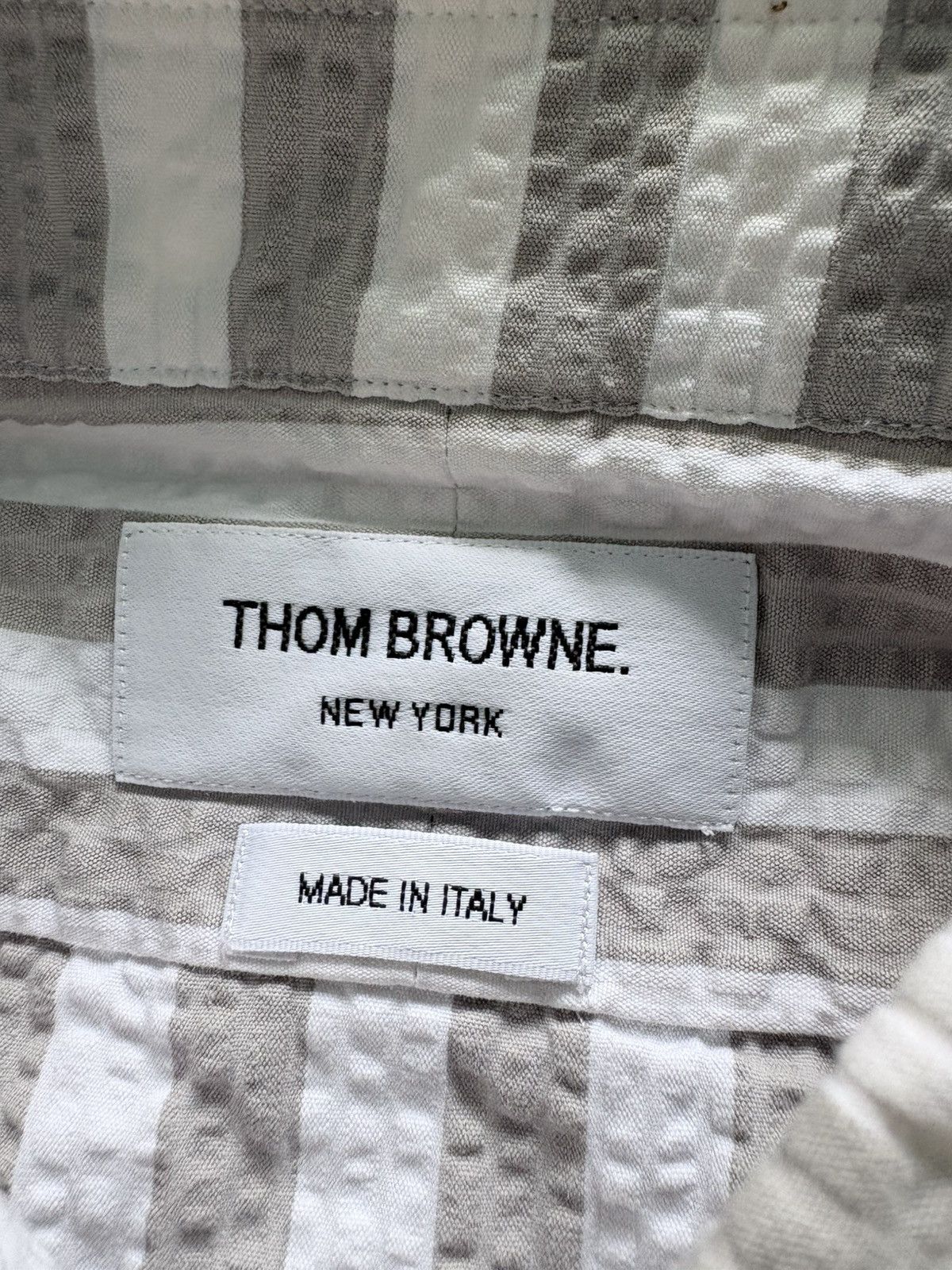 Thom Browne Thom Browne White Grey Striped Button shirt Size US M / EU 48-50 / 2 - 7 Thumbnail