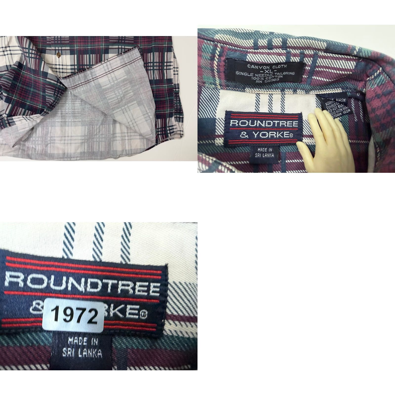 Roundtree & Yorke VINTAGE 90s Roundtree & Yorke Button Up Shirt Men XL Plaid Outdoors Midweight Cotton Size US XL / EU 56 / 4 - 9 Thumbnail