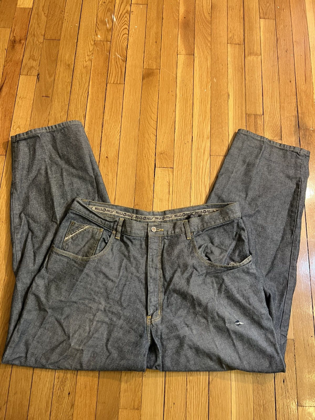Other Pelle Pelle Distressed Wide-Leg Jeans Size US 42 / EU 58 - 6 Thumbnail