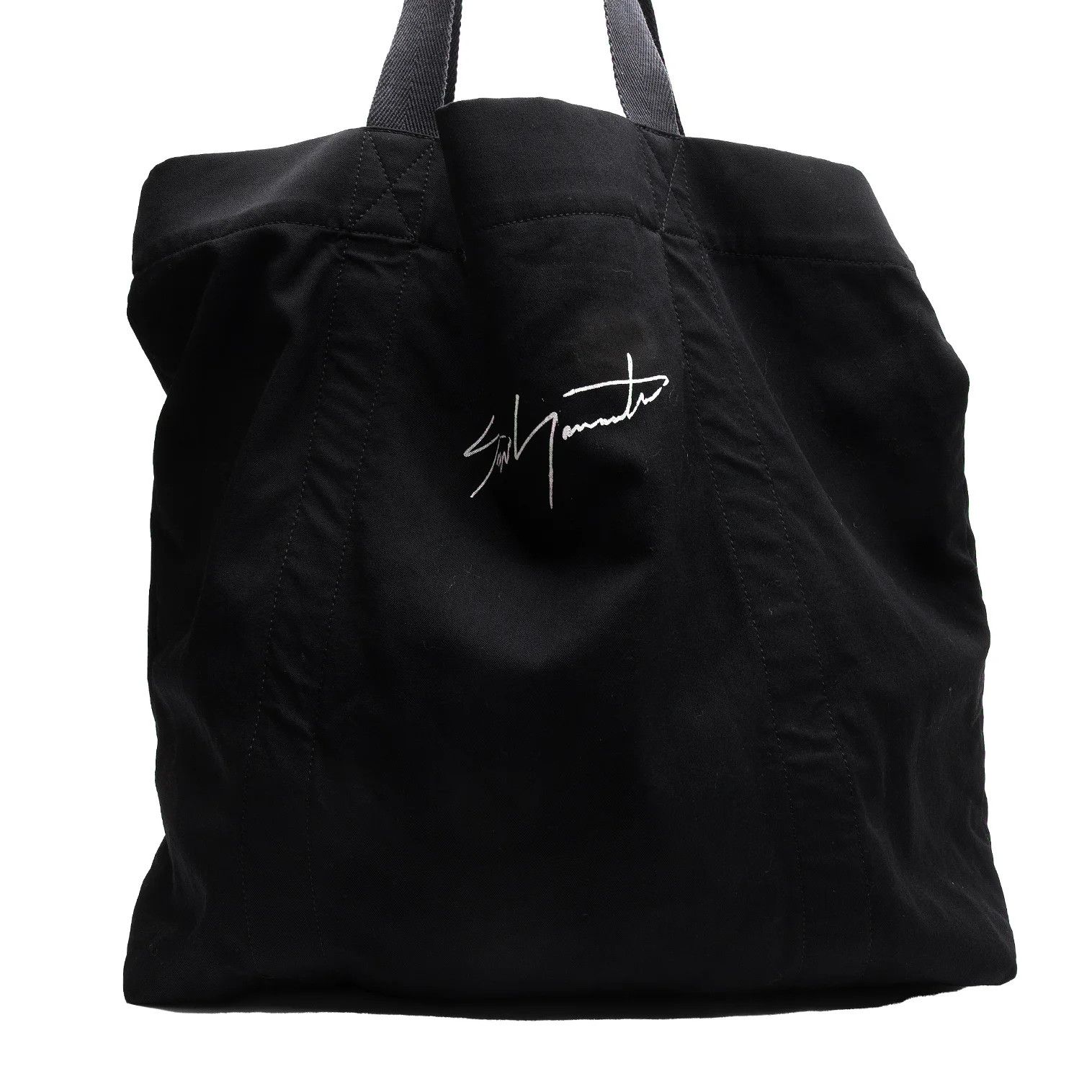 Yohji Yamamoto Yohji Yamamoto Wool Gabardine Logo Print Tote Bag Size ONE SIZE - 3 Thumbnail