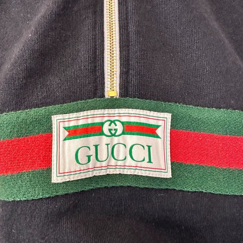 Gucci Gucci Red and green striped belt half-zipper hoodie 2501-Ne Size US XS / EU 42 / 0 - 3 Thumbnail