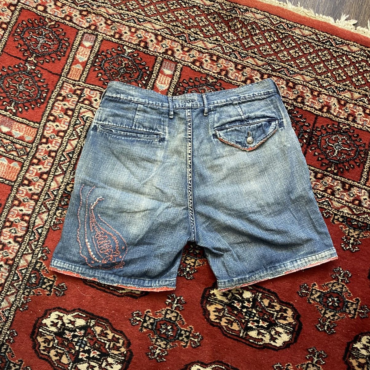 Kapital Kountry Paisley Denim Shorts Size US 32 / EU 48 - 2 Thumbnail