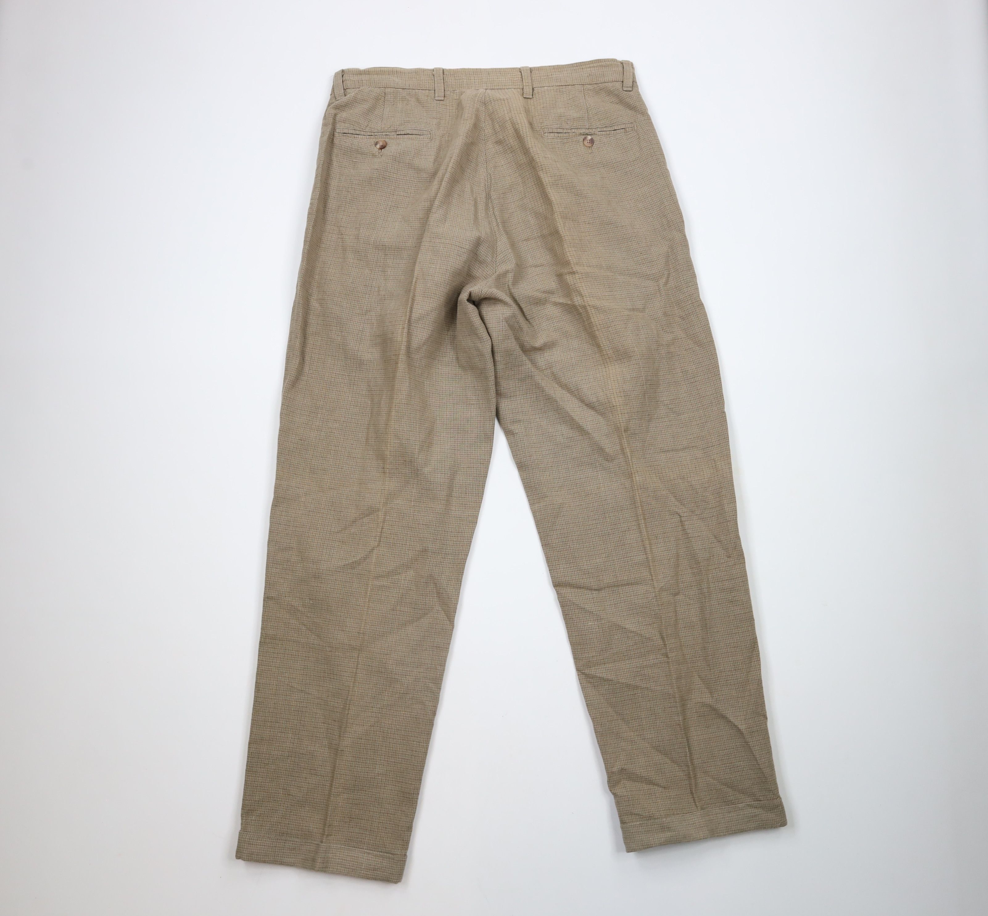 Eddie Bauer × Vintage Vintage 90s Eddie Bauer Blend Pleated Wide Leg Cuffed Pants Size US 36 / EU 52 - 7 Thumbnail