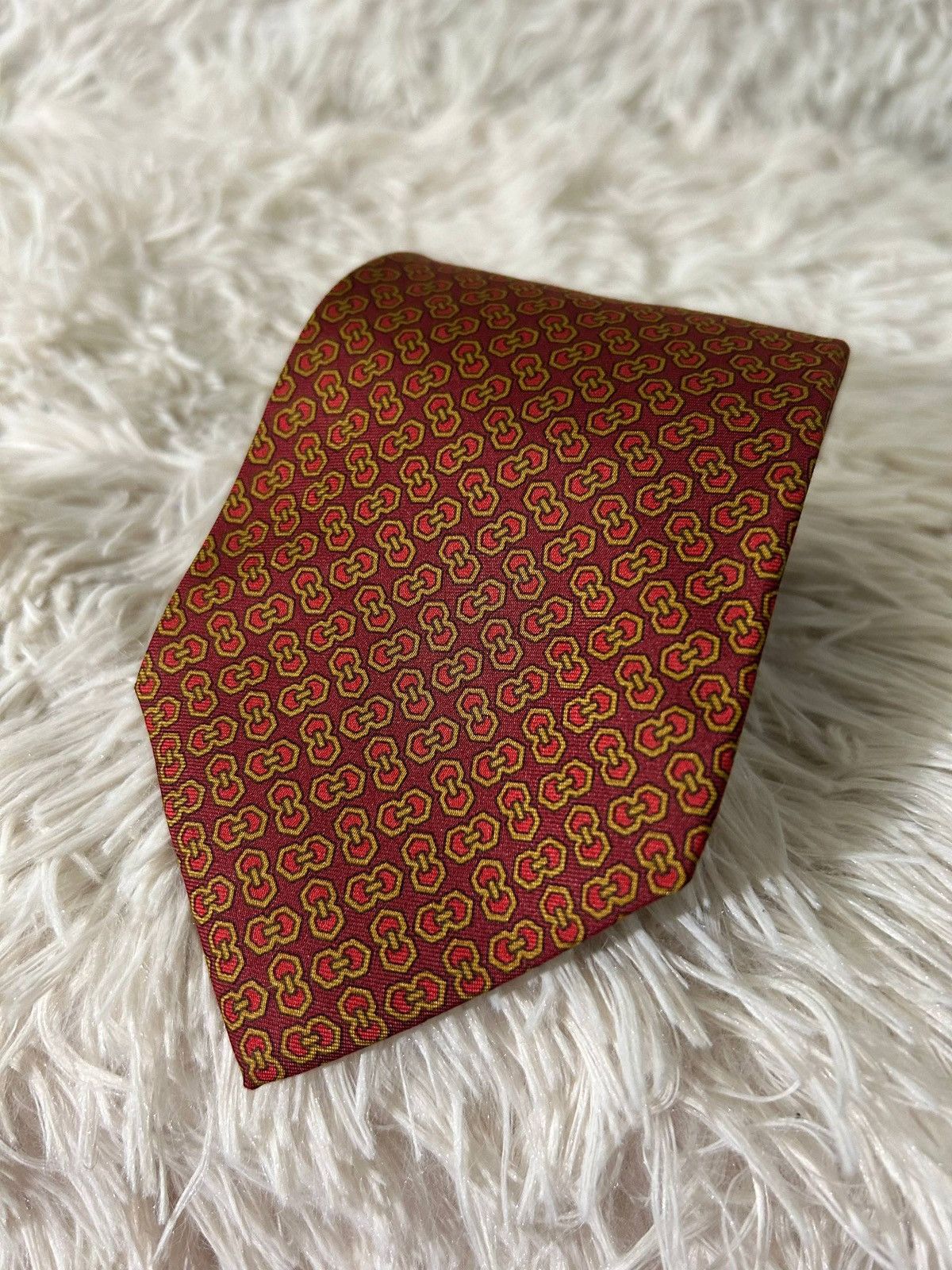 Etro ETRO Milano Men's 100% Silk Vintage Burgundy Gold Tie Size ONE SIZE - 1 Thumbnail