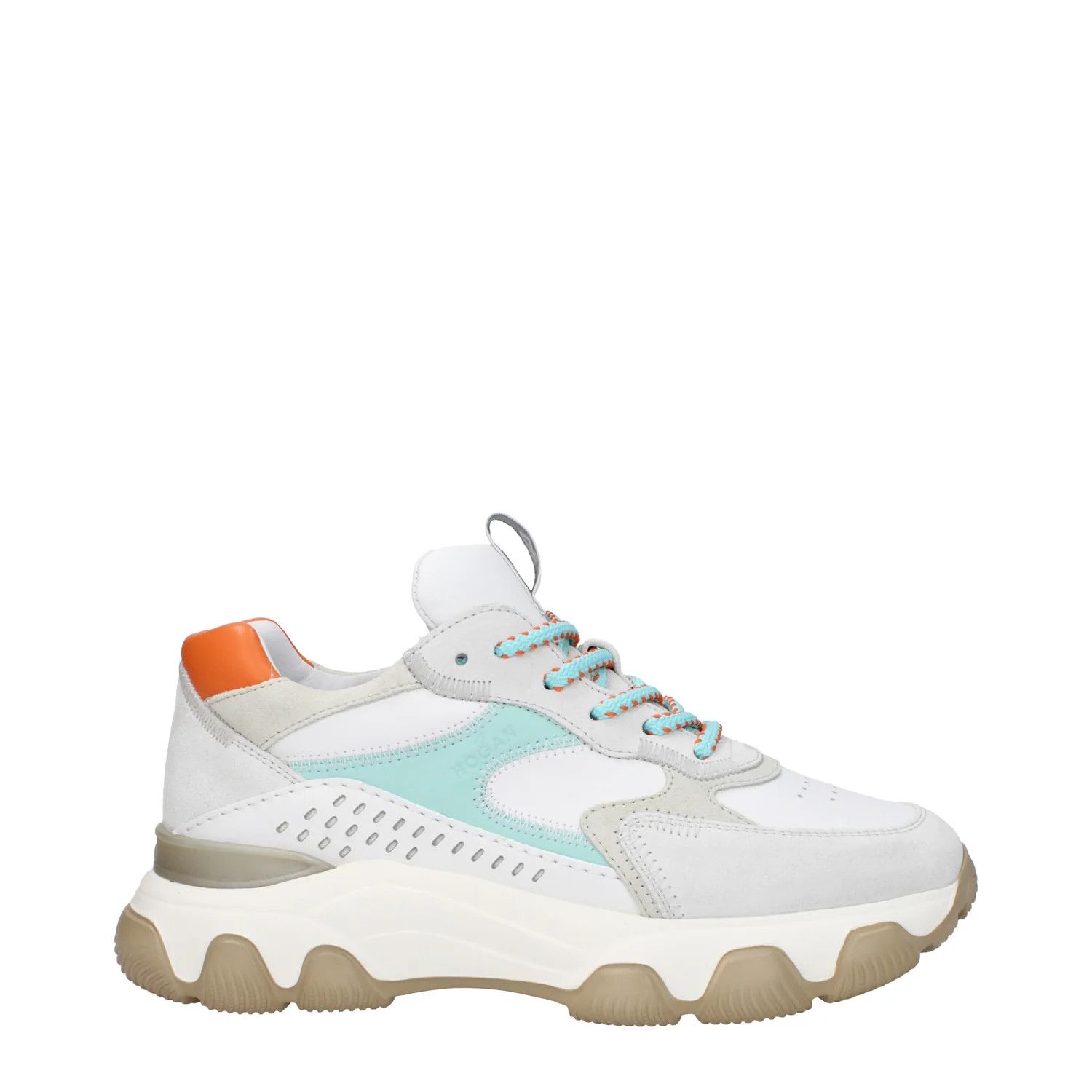 Hogan ob1o1e1124 Leather Sneakers in White/Teal Size US 7 / IT 37 - 1 Thumbnail
