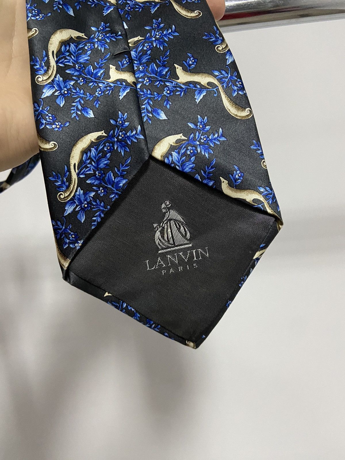 Lanvin × Vintage Lanvin Paris Tie Vintage Luxury Made in Italy overprint Size ONE SIZE - 5 Thumbnail