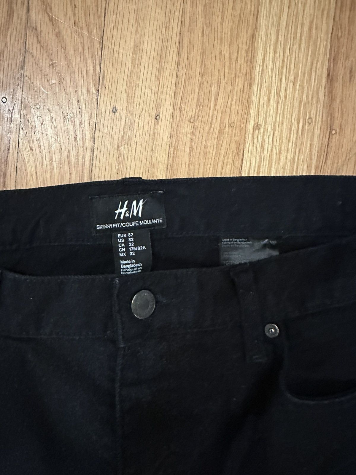 H&M Classic Black Twill Denim Pants Size US 32 / EU 48 - 2 Thumbnail