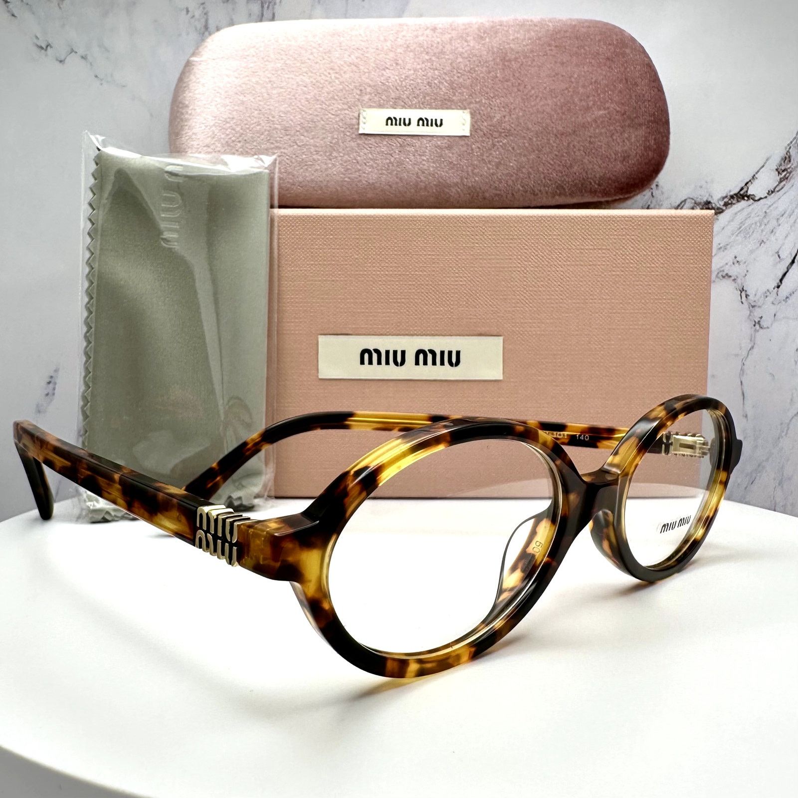 Miu Miu NEW MIU MIU Womens Eyeglasses Brown Oval Full Rim Frames Size ONE SIZE - 18 Thumbnail