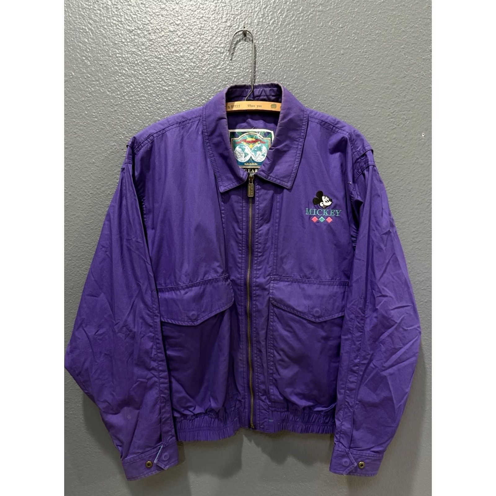Disney VINTAGE Mickey Mouse Purple Bomber Jacket Mens S 90s Disney Jacket Purple Bomber 90s Mens Size US S / EU 44-46 / 1 - 4 Thumbnail