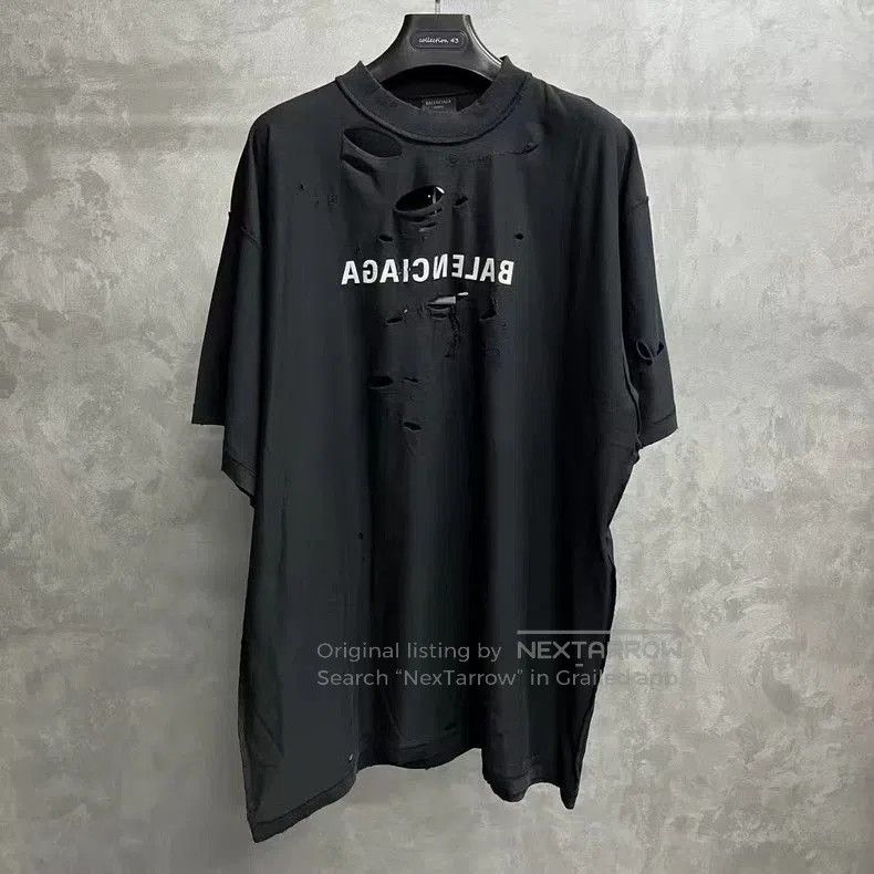 Balenciaga Balenciaga 24 Black Logo Print Short Sleeve Tee. Size US XL / EU 56 / 4 - 1 Thumbnail