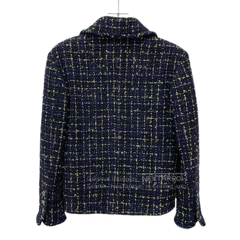 Chanel Chanel Blue Tweed Long Sleeve Jacket. Size US XXS / EU 40 - 2 Thumbnail