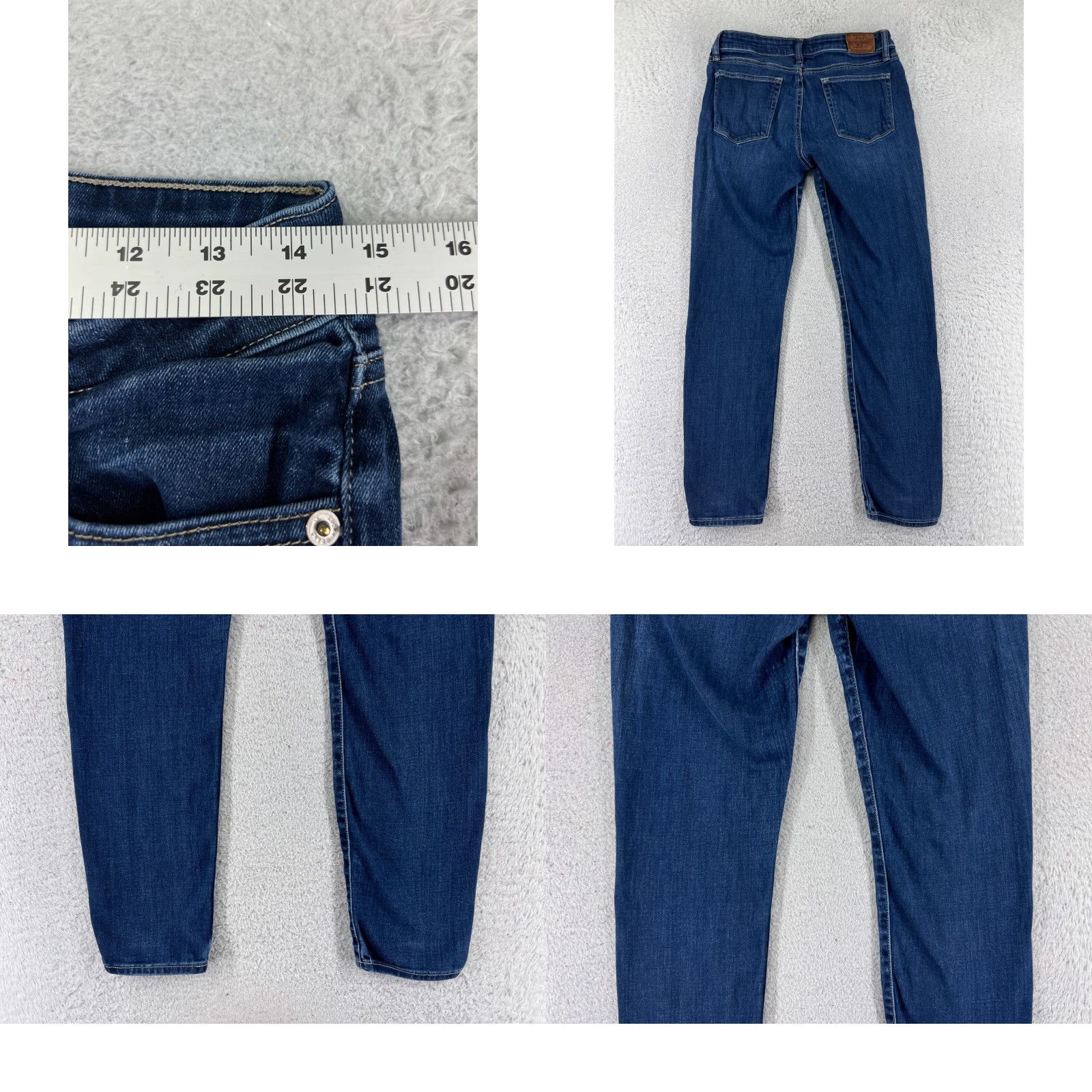 Lucky Brand Lucky Brand Jeans Women 6 Blue Denim Skinny Mid Rise 27x27 - USA 5-Pocket Button Zip Crop Pattern Dark Wash - Vintage Shirt? Size 28" / US 6 / IT 42 - 9 Thumbnail