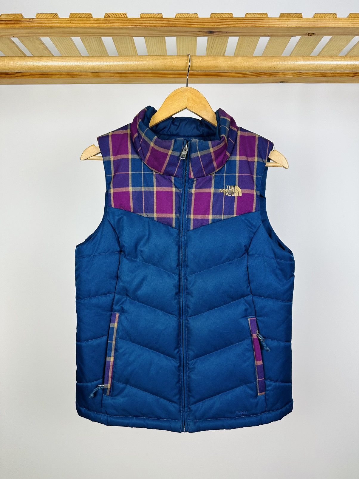 The North Face The North Face Vest Down 550 Plaid Purple Puffer Jacket Size S / US 4 / IT 40 - 1 Thumbnail