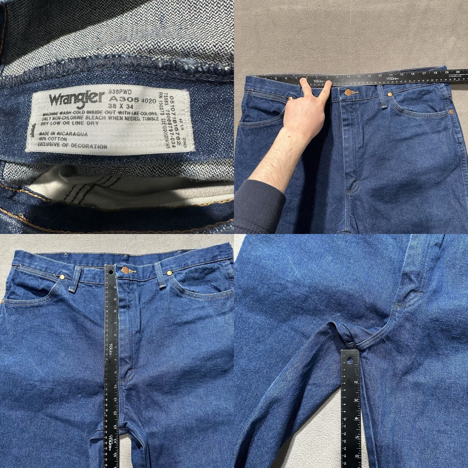 Wrangler Vintage Wrangler Jeans Men 38x34 936PWD Relaxed Cowboy Cut Blue Denim Western Size US 38 / EU 54 - 8 Thumbnail