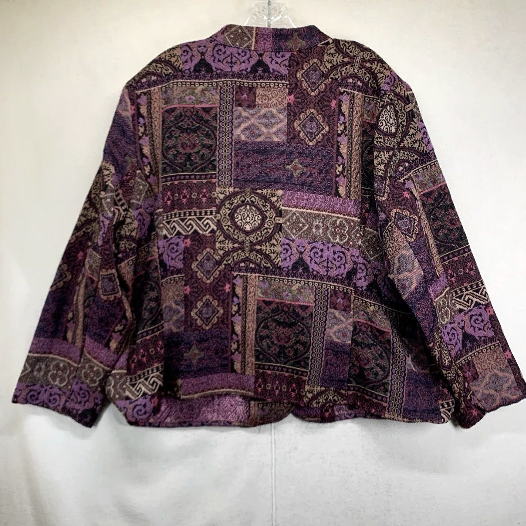Vintage VINTAGE Dressbarn Purple Tapestry Brocade Blazer Jacket 2X Women Casual Formal Fall Winter Size XXL / US 16-18 / IT 52-54 - 2 Thumbnail