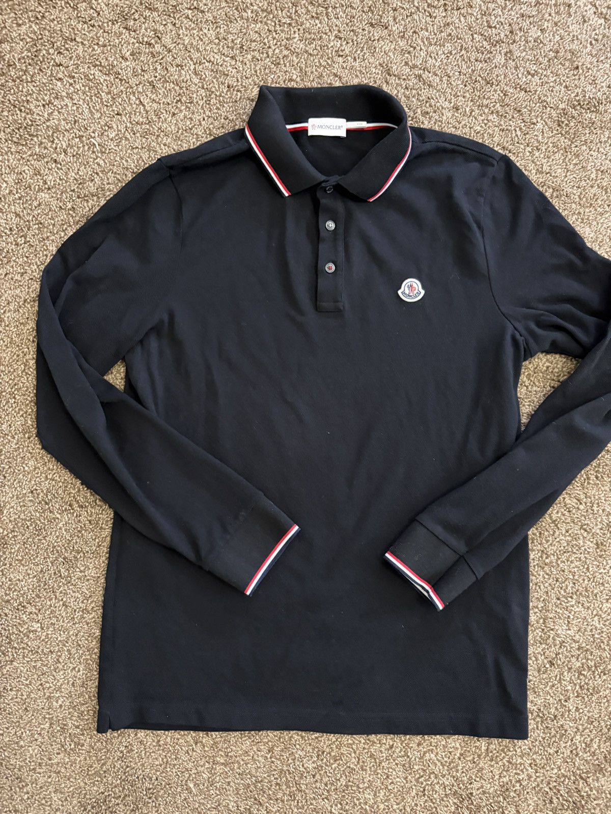 Moncler Moncler Black Long Sleeve Polo Size US M / EU 48-50 / 2 - 1 Thumbnail