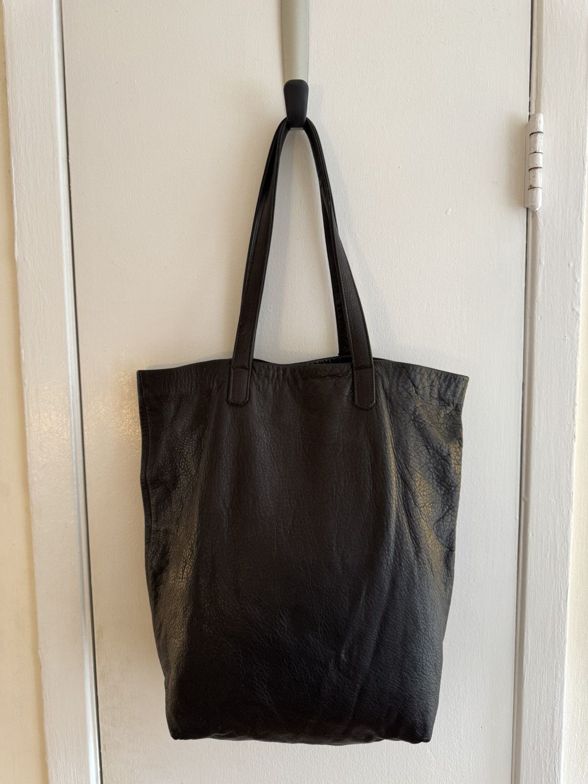 Baggu Baggu Tote Bag Black Natural Milled Leather Double Handle Size ONE SIZE - 2 Thumbnail