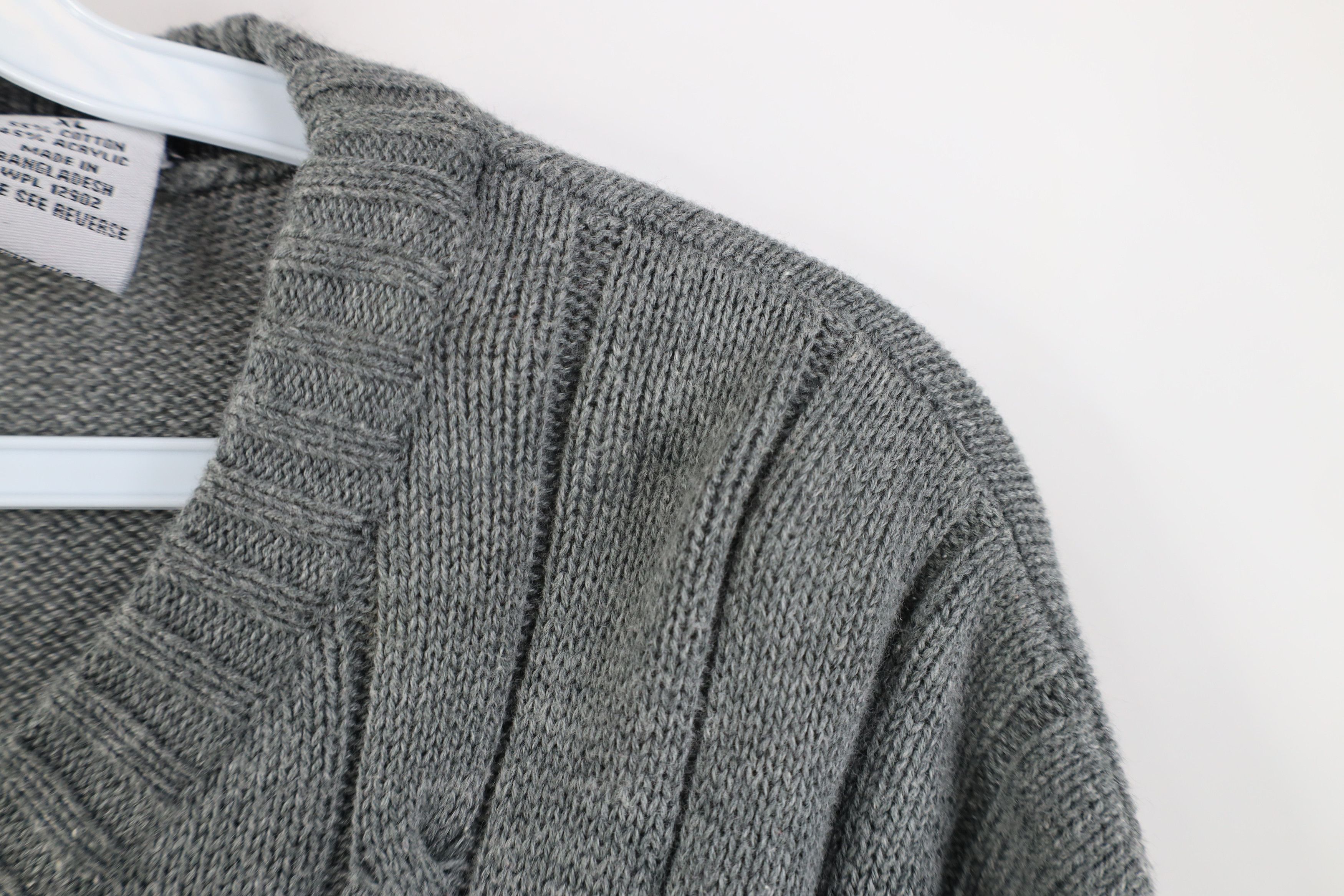 Vintage Vintage 90s Streetwear Cable Knit Crewneck Sweater Gray Size US XL / EU 56 / 4 - 6 Thumbnail