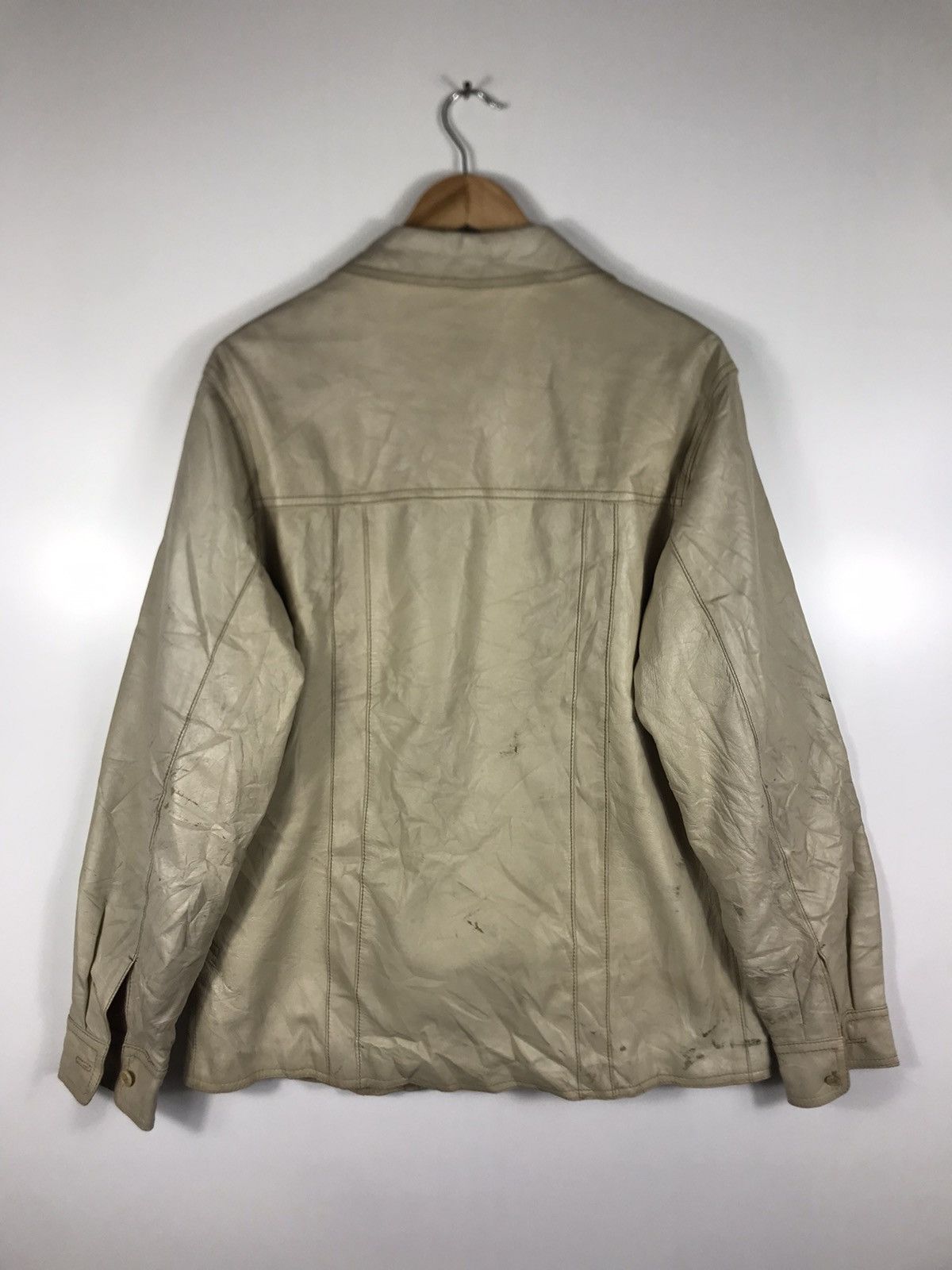 Burberry × Vintage ⚡️Vintage Burberry Distressed Leather Shirt Jacket Size US M / EU 48-50 / 2 - 14 Thumbnail