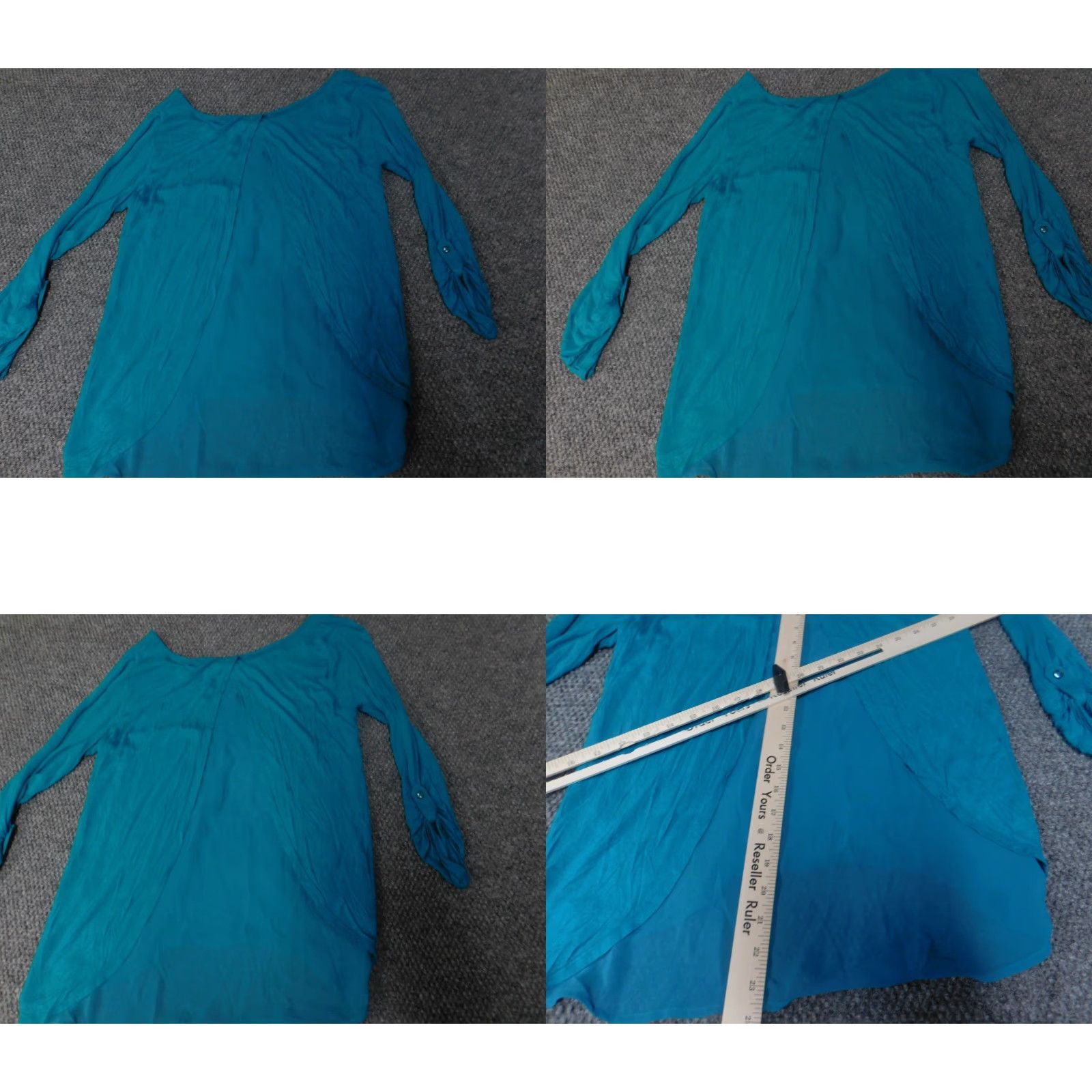 Express Express Blouse Womens Small Blue Stretch Pullover V-neck Shirt Size S / US 4 / IT 40 - 8 Thumbnail