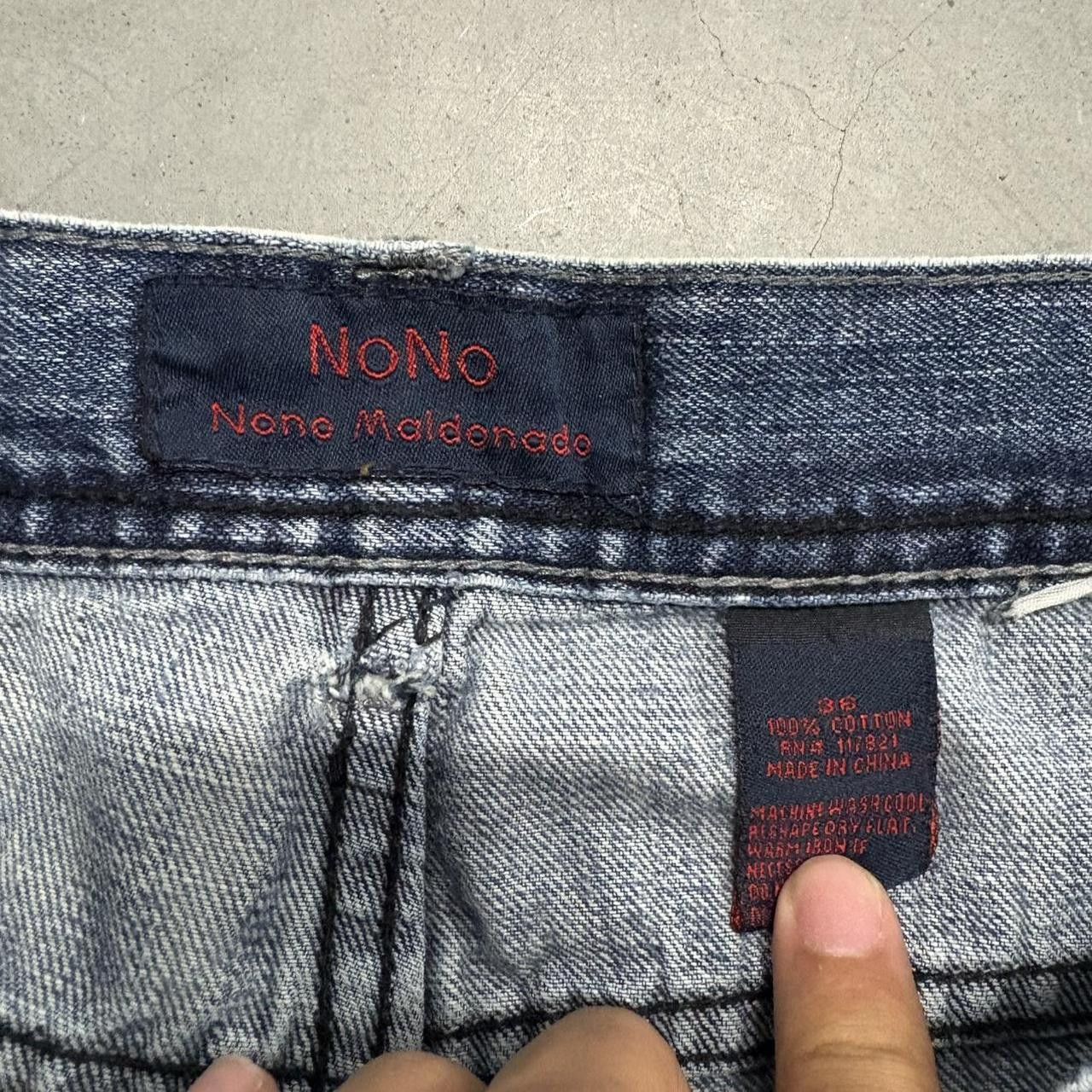 Vintage CRAZY Vintage Y2K/2000s Super Baggy NoNo Maldonado Designer Medium Wash Denim Jeans! Size US 36 / EU 52 - 8 Thumbnail