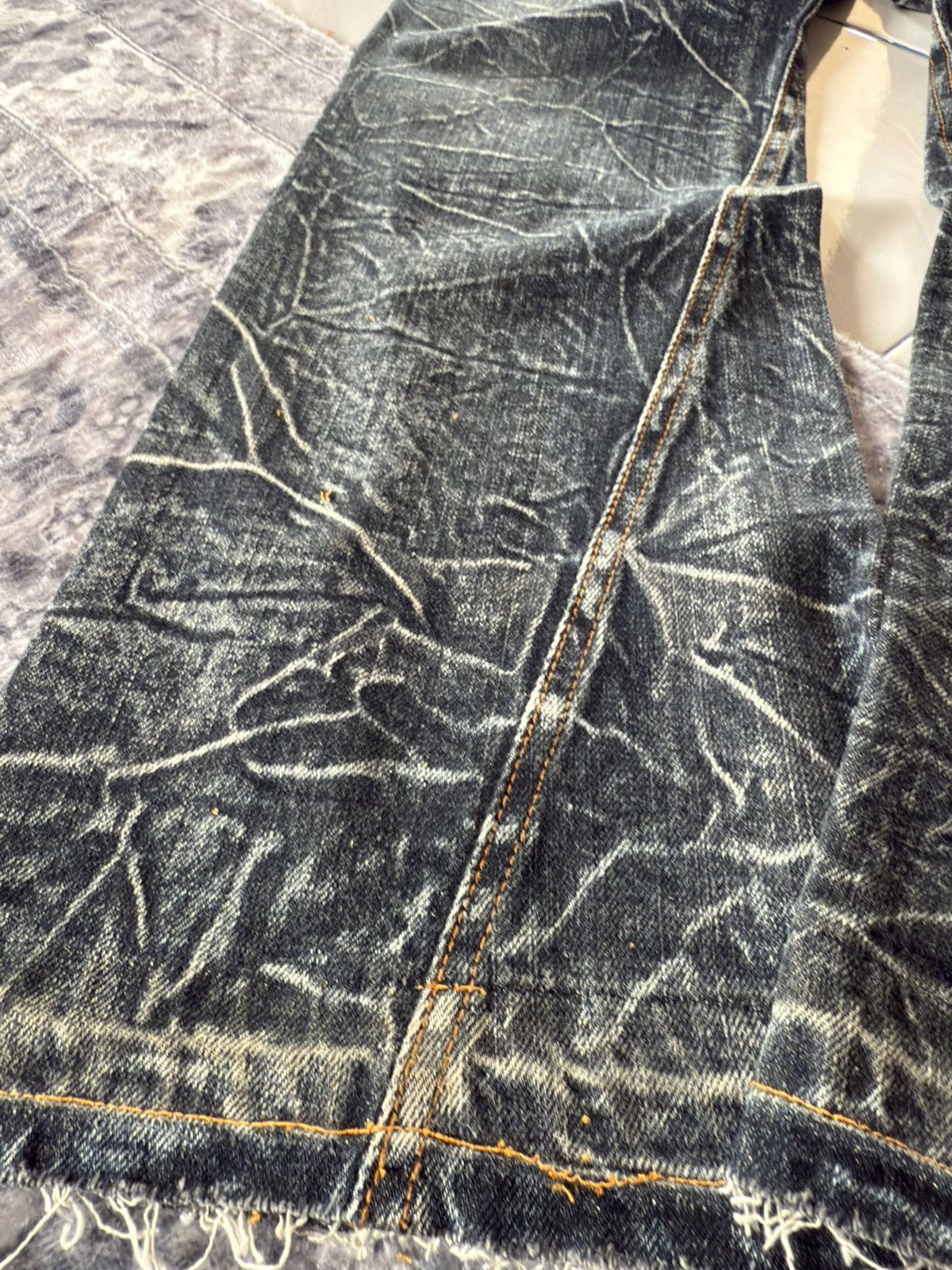 If Six Was Nine Nylaus Japan Shatter Wash Spiral Glam Flared Jeans Size US 30 / EU 46 - 19 Thumbnail