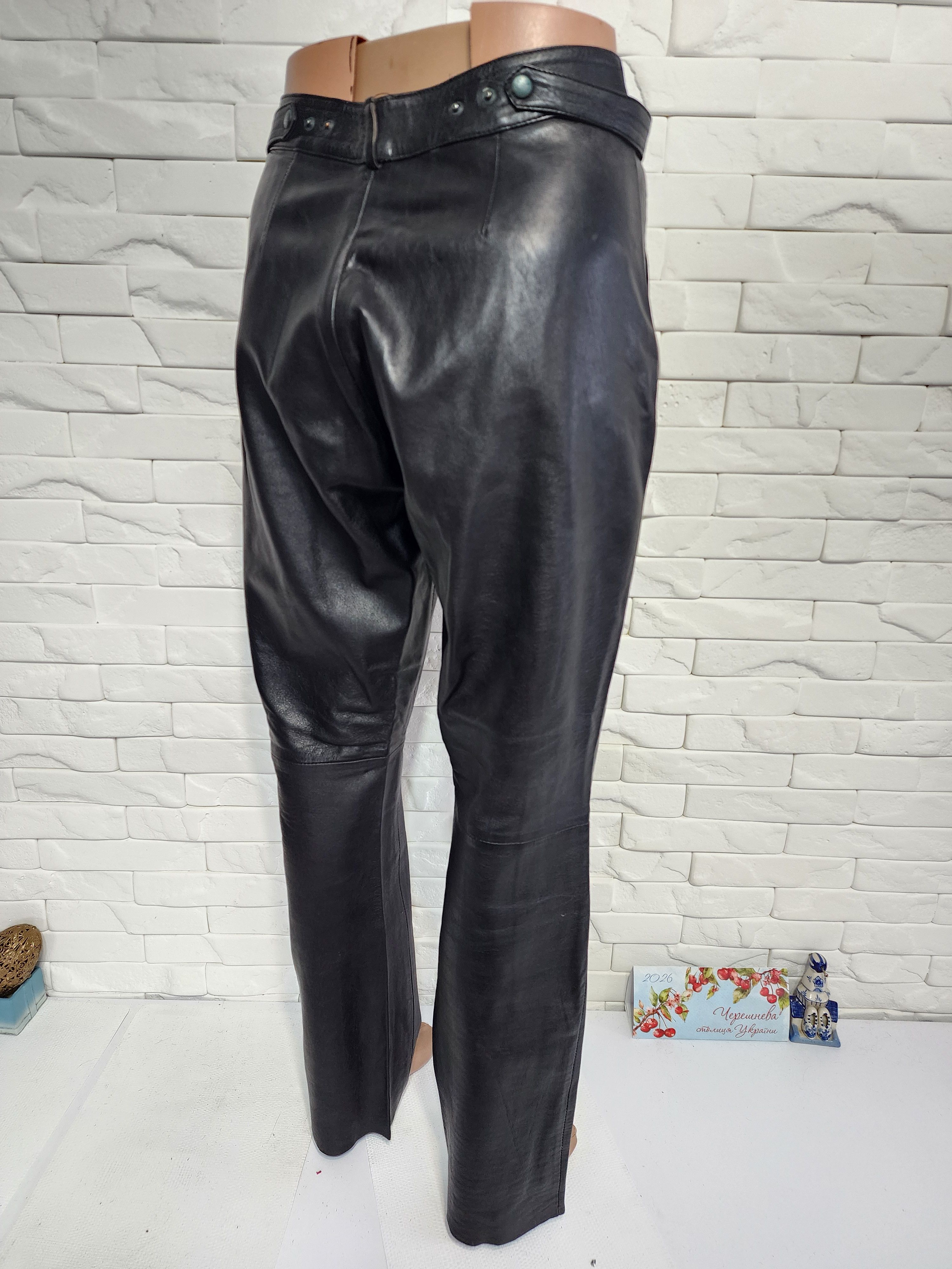Other Black Leather Pants: Women's Style Genuine Leather Trousers Size 31" - 5 Thumbnail
