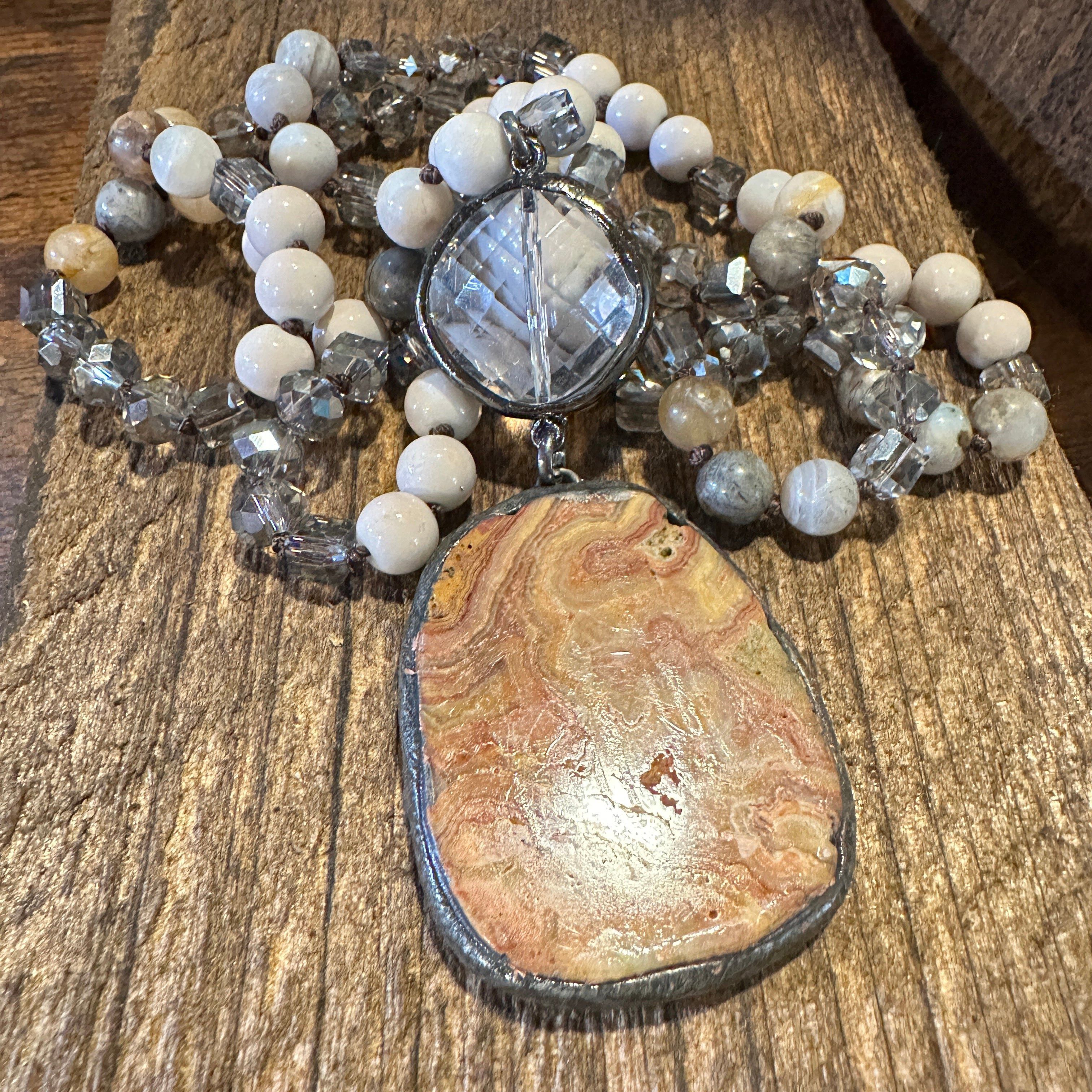 Other Bohemian Vintage Natural Stone Beaded Pendant Necklace | Tri Size ONE SIZE - 6 Thumbnail