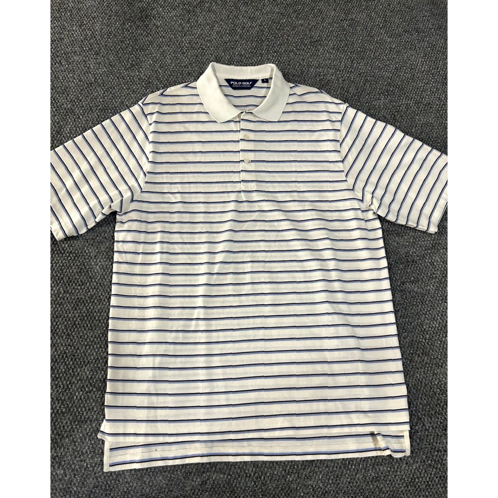 Polo Ralph Lauren Polo Ralph Lauren Polo Shirt Mens L White Blue Striped Classic Golf Shirt Size US L / EU 52-54 / 3 - 3 Thumbnail