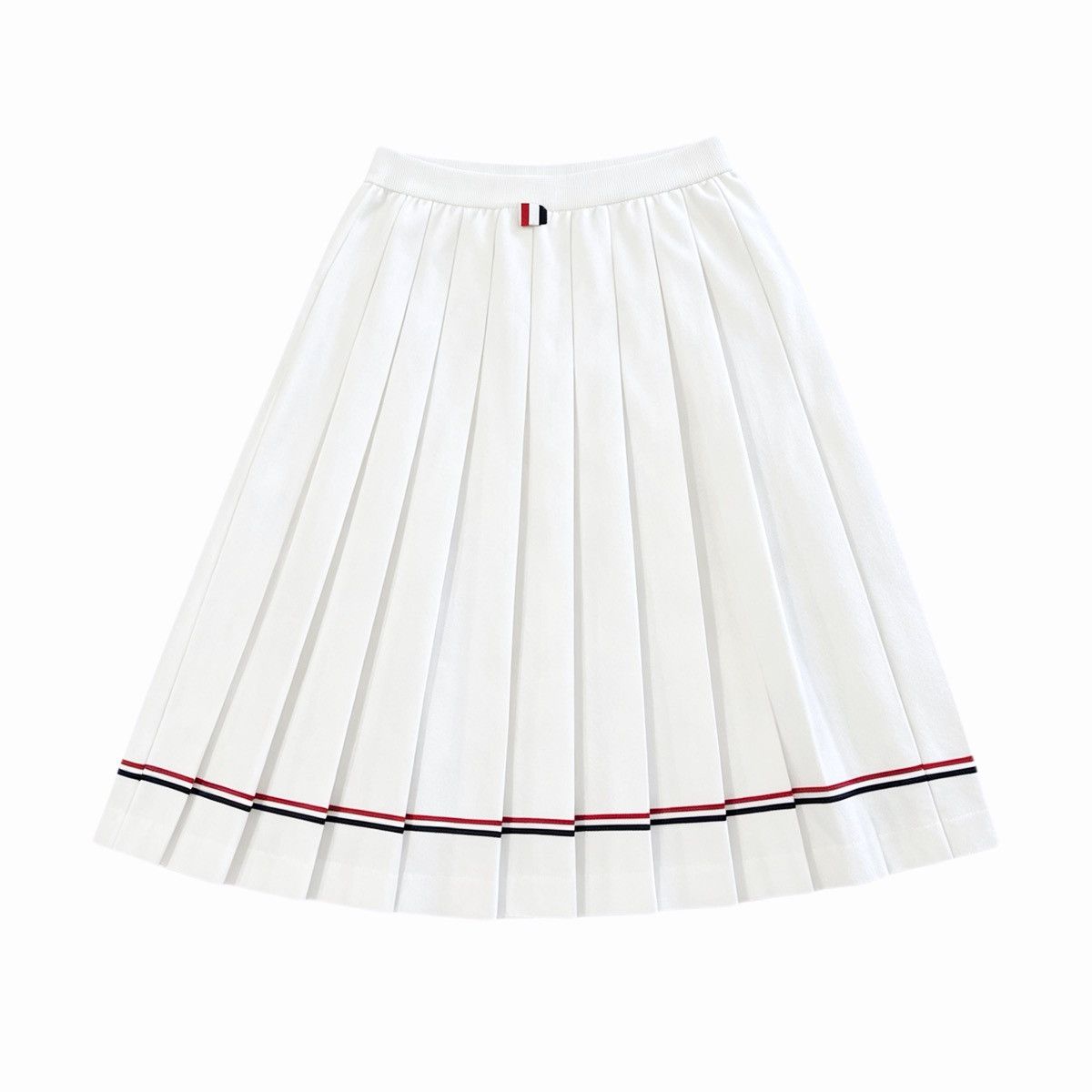 Thom Browne Thom Browne Classic Women White Pleated Skirt K26WX Size 26" / US 2 / IT 38 - 2 Thumbnail