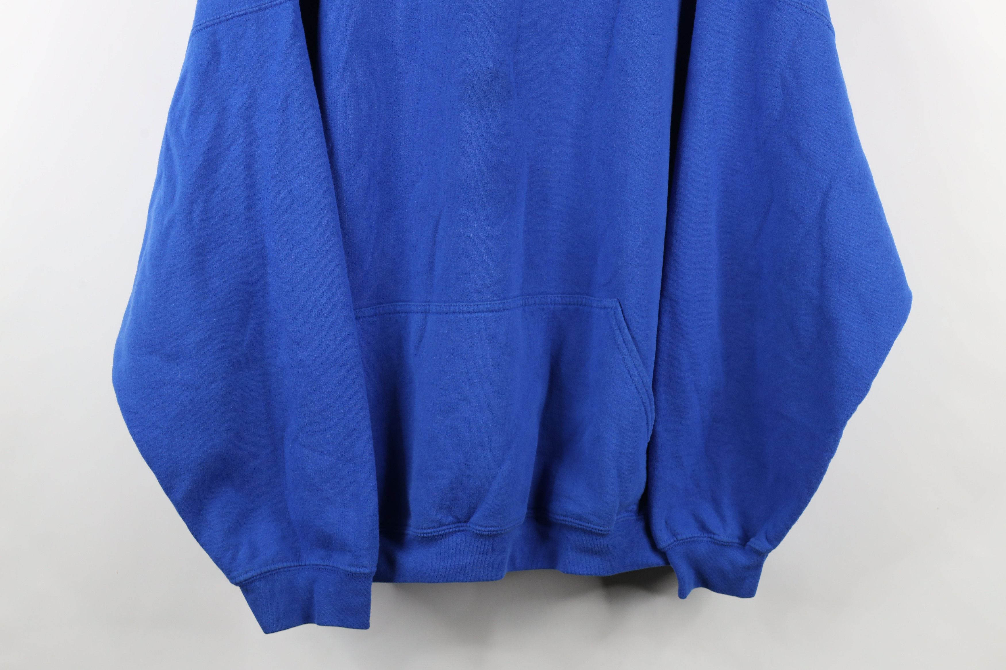 Vintage Vintage 90s Streetwear Blank Hoodie Sweatshirt Royal Blue Size US XXL / EU 58 / 5 - 3 Thumbnail