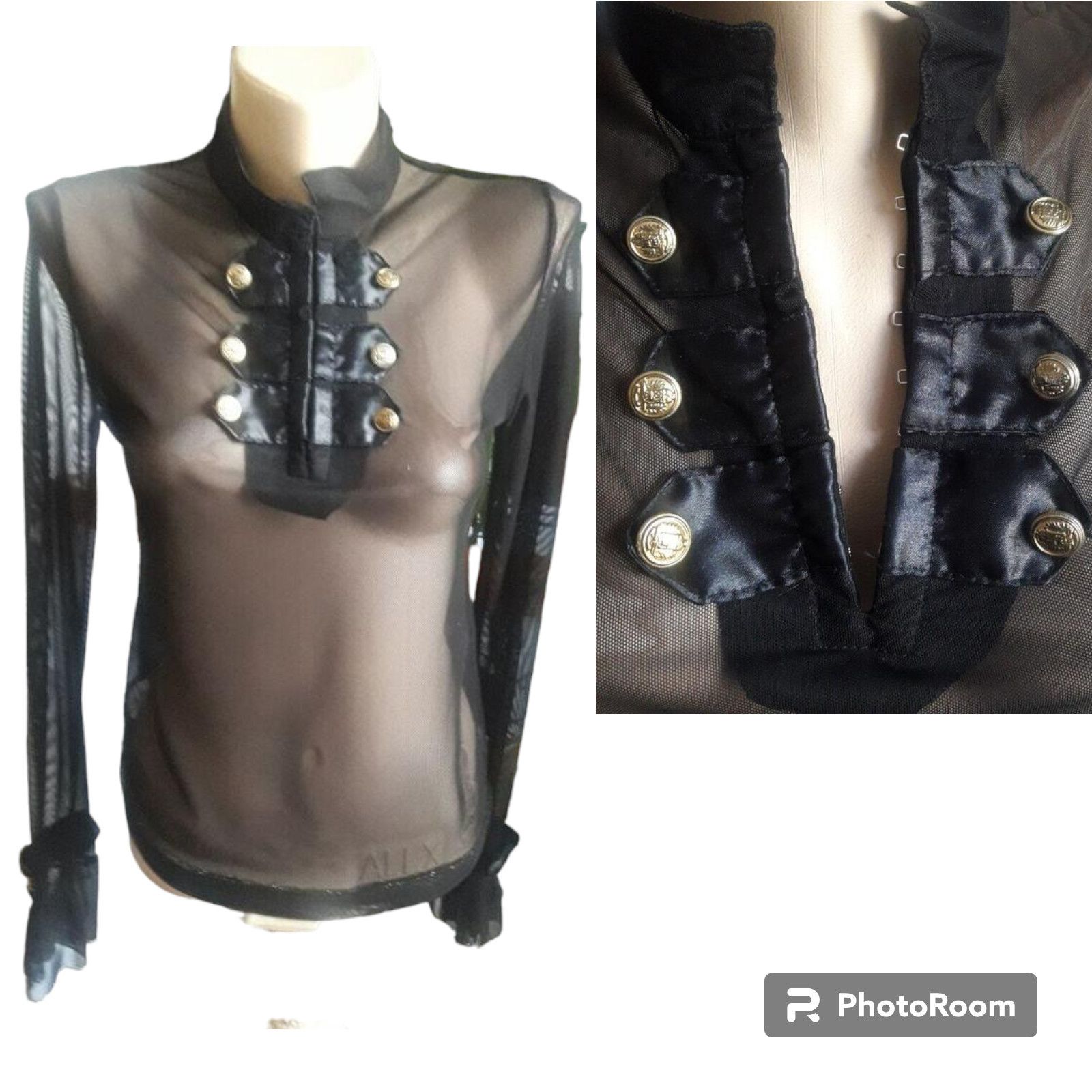 Japanese Brand × Vintage Vintage Avant Garde Mesh Long Sleeve Top Gaultier Style sz S Size S / US 4 / IT 40 - 2 Thumbnail