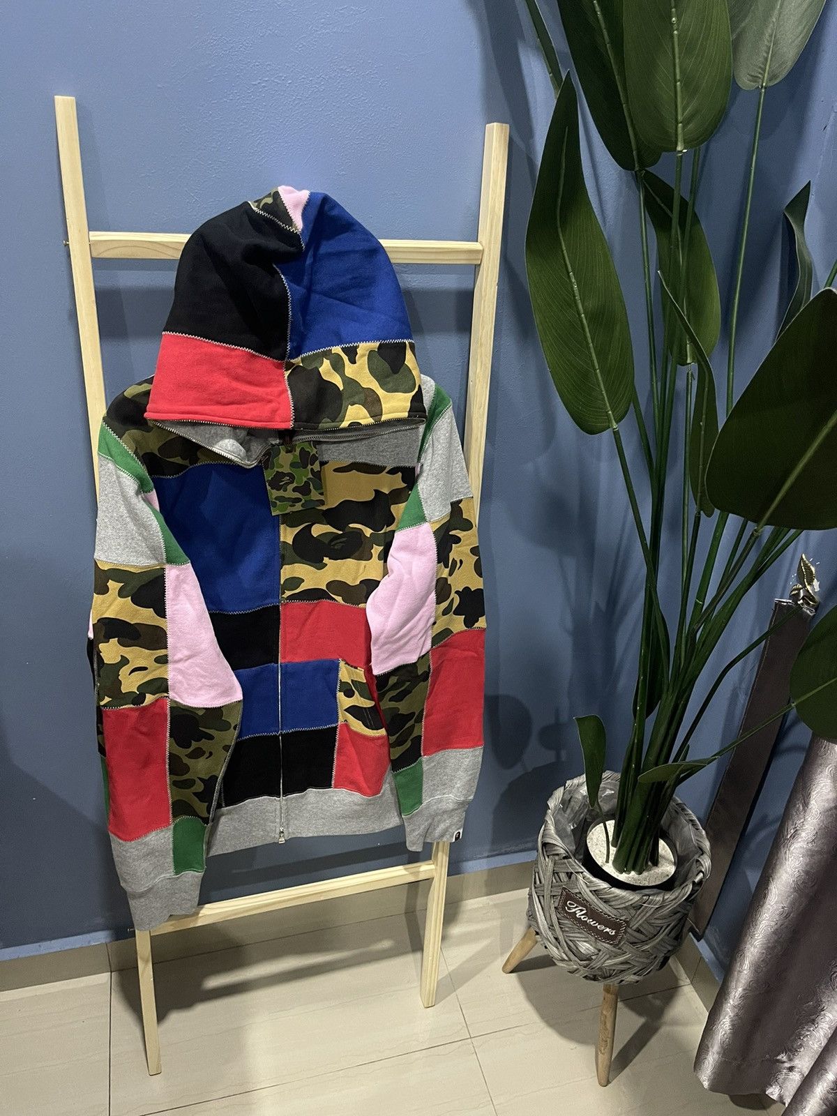 VERY RARE🔥 NWT A Bathing Ape Patchwork Full Zipper Hoodie