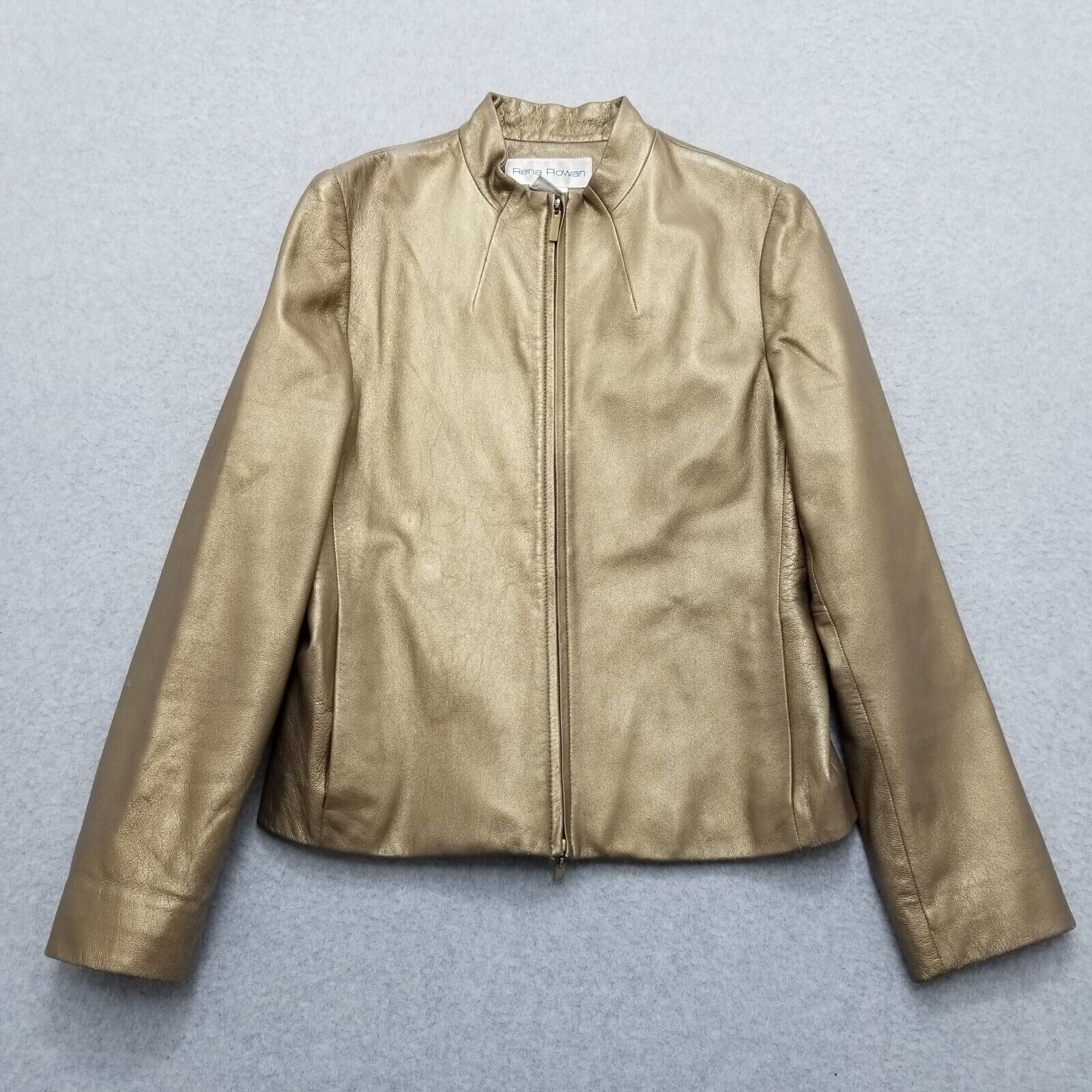 Other Rena Rowan Leather Jacket Womens 6 Long Sleeve Full Zip Size M / US 6-8 / IT 42-44 - 1 Thumbnail