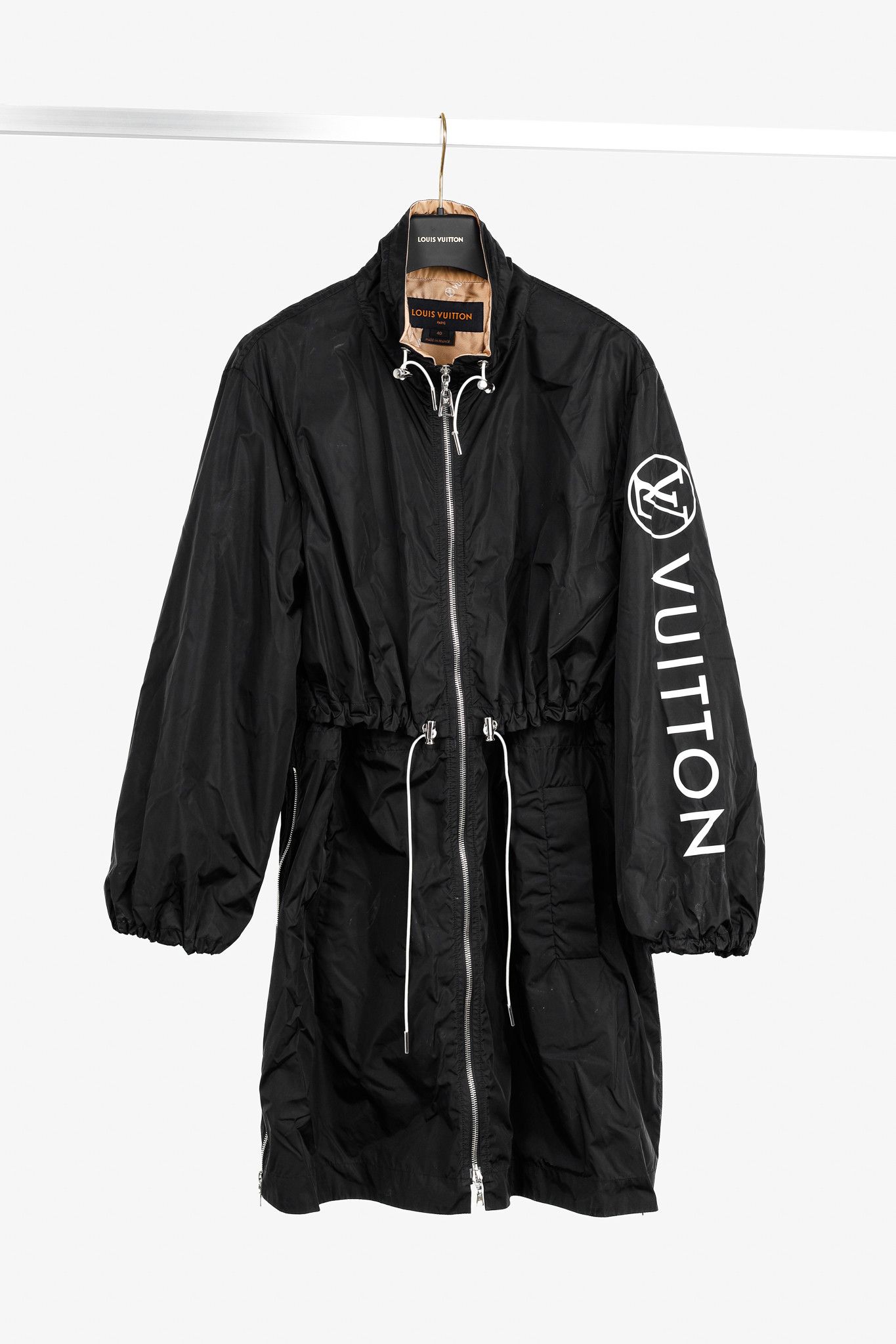 Louis Vuitton Louis Vuitton Noir Nylon Logo-Print Sporty Long Parka Size L / US 10 / IT 46 - 1 Thumbnail