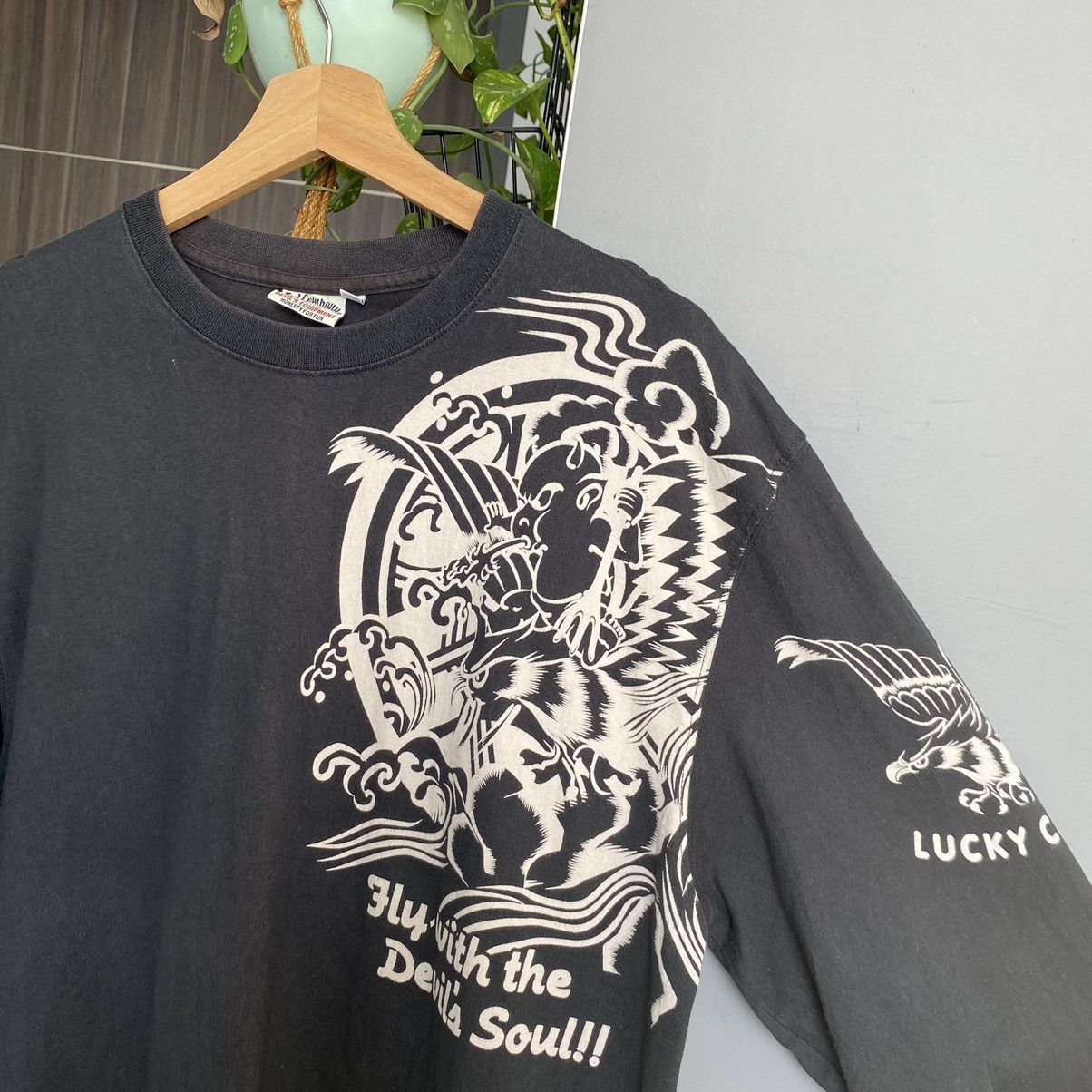 Tedman Vintage Faded Y2K Tedman Fly Devil ERD GRUNGE L/S TSHIRT Size US L / EU 52-54 / 3 - 5 Thumbnail
