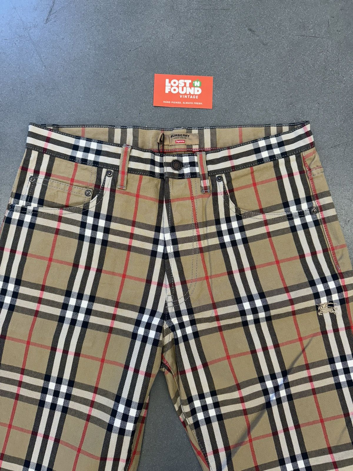 Burberry × Supreme SS22 Supreme Burberry Regular Jeans Beige Size US 30 / EU 46 - 5 Thumbnail