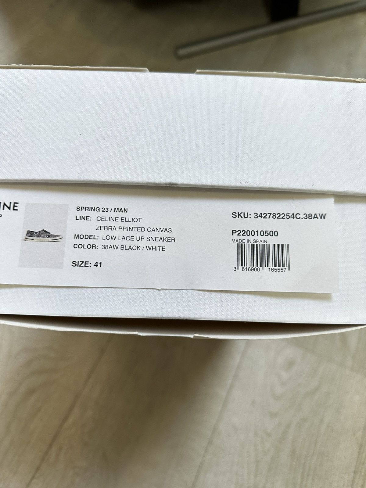 Celine New Elliot zebra printed canvas sneakers Size US 8 / EU 41 - 8 Thumbnail