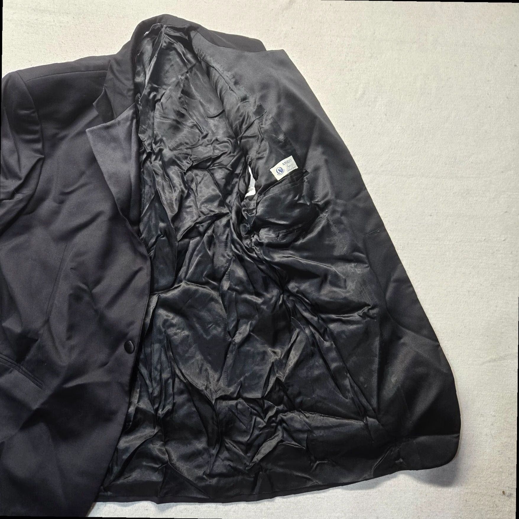 Stafford Stafford Men's Black Wool Suit Jacket Classic Fit 46L Long Size 46R - 2 Thumbnail