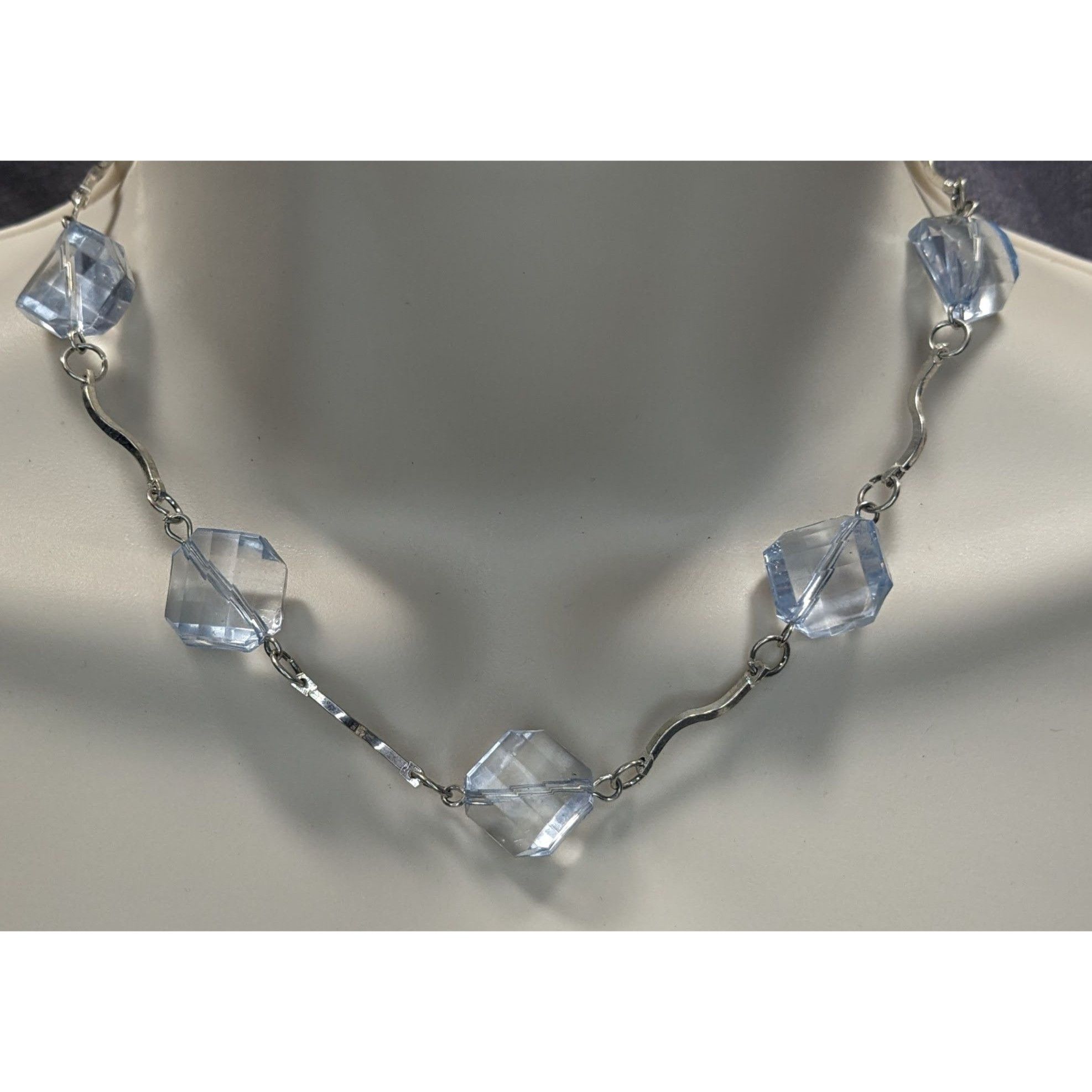 Other Ice Princess Necklace With Light Blue Geometric Beads & Silv Size ONE SIZE - 1 Thumbnail