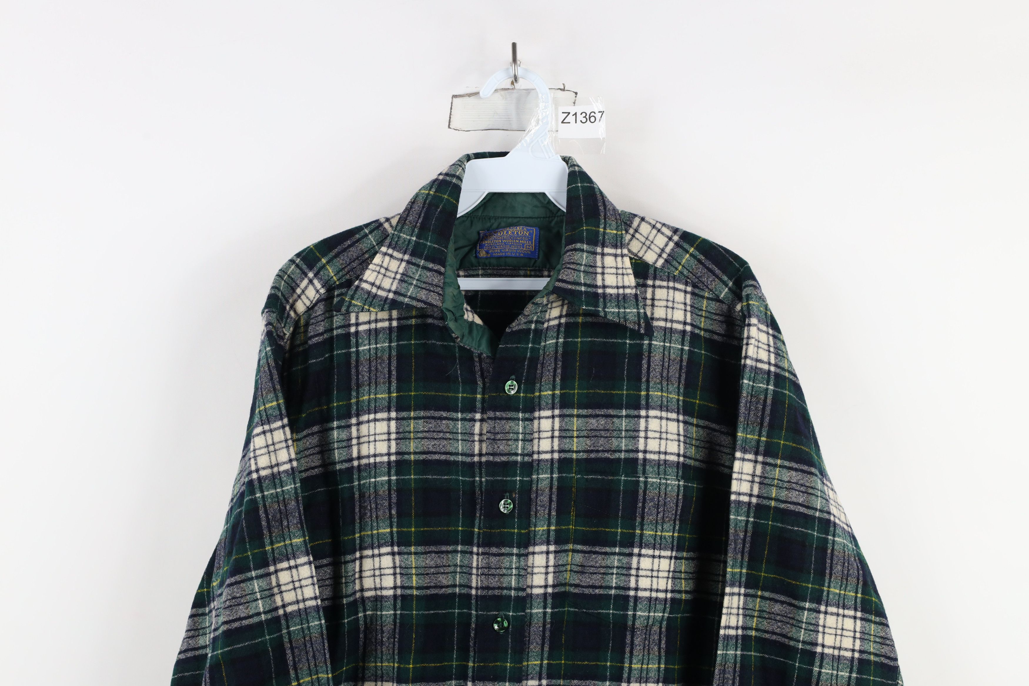 Pendleton × Vintage Vintage 70s Pendleton Virgin Collared Button Shirt Plaid USA Size US M / EU 48-50 / 2 - 2 Thumbnail