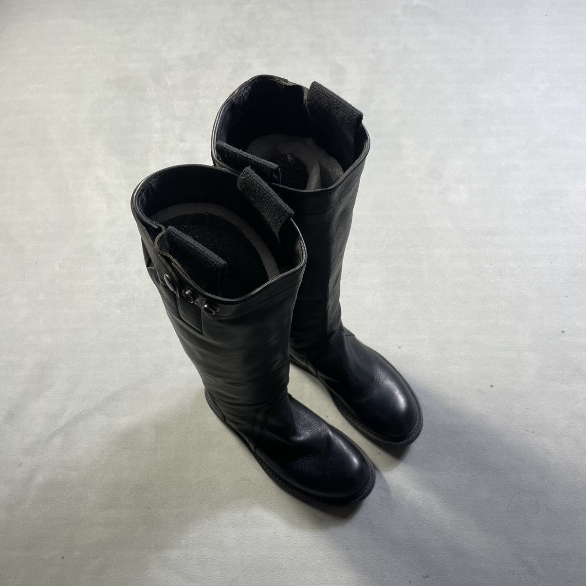 Rick Owens RICK OWENS BLACK LEATHER KNEE-HIGH BOOTS Size US 8 / IT 38 - 4 Thumbnail