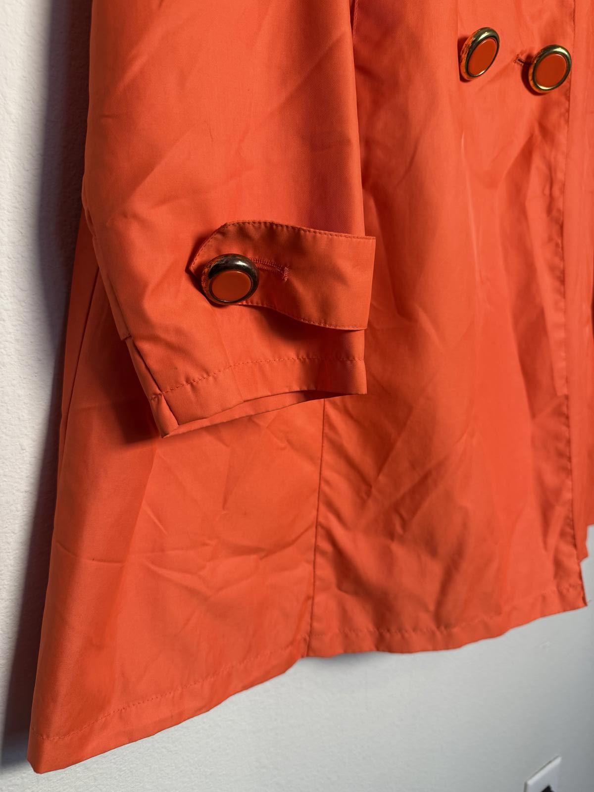 Other Stylish Vibrant Orange Women's Trench Coat Size XL / US 12-14 / IT 48-50 - 6 Thumbnail