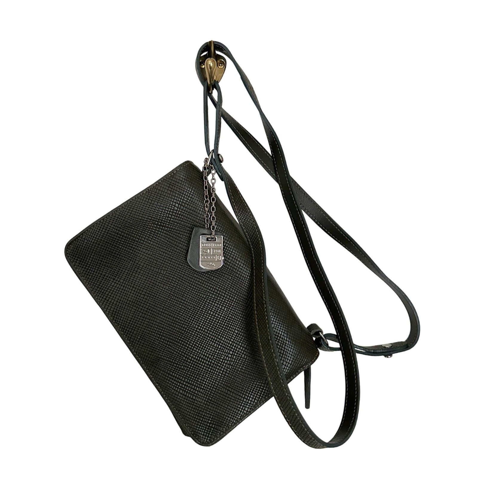 Longchamp Longchamp Compact Pebbled Leather Crossbody Bag Size ONE SIZE - 20 Thumbnail
