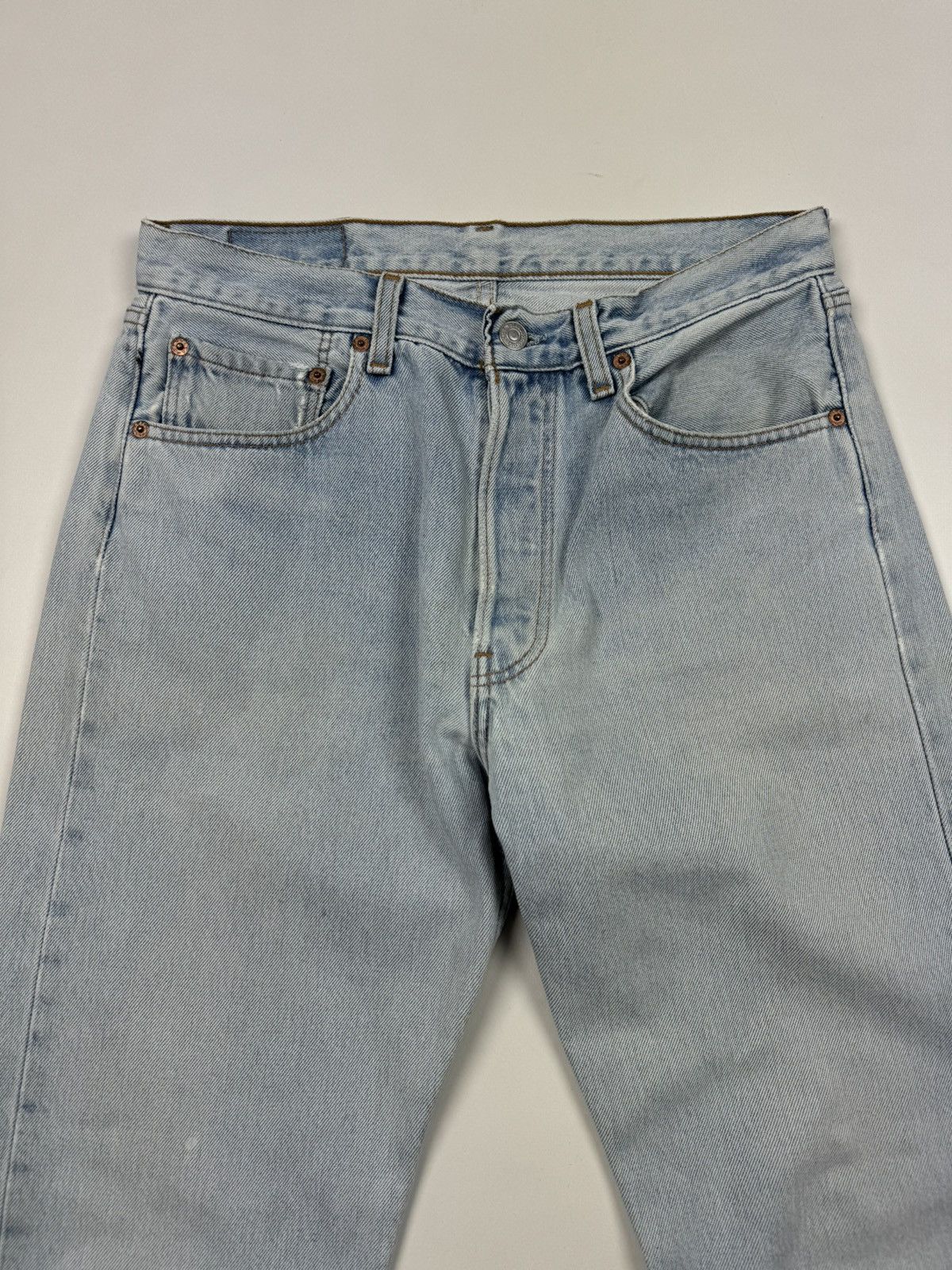 Levi's 1990's Vintage Levi's 501 USA Washed Distressed Blue Button Size US 32 / EU 48 - 6 Thumbnail