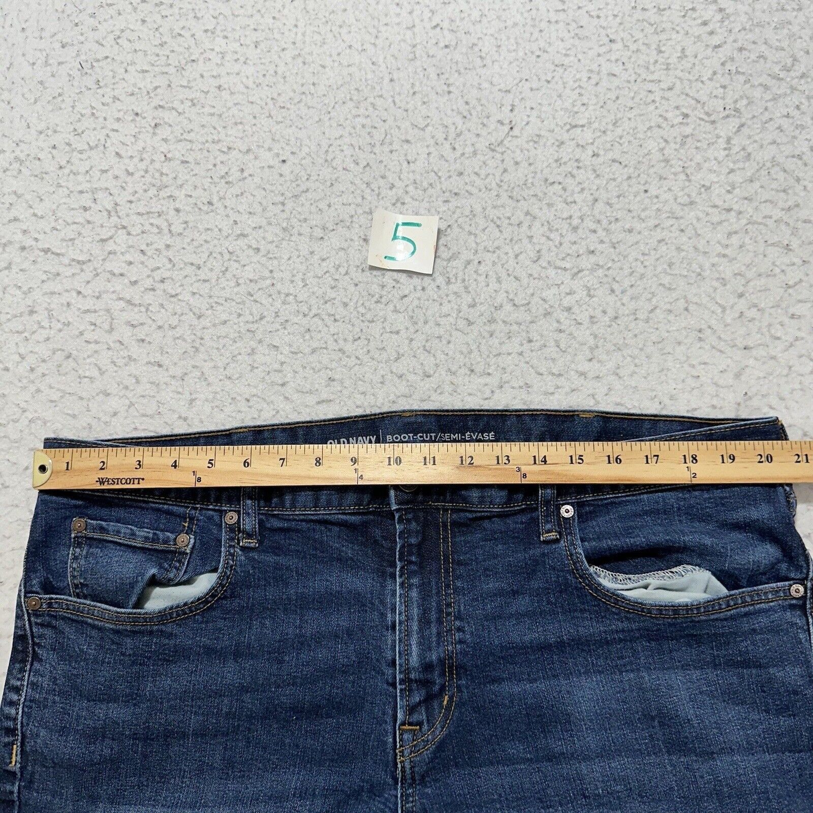 Old Navy Old Navy 40x29 Boot Cut Blue Denim Distressed Ripped Jeans Size 40" / US 18 - 10 Thumbnail