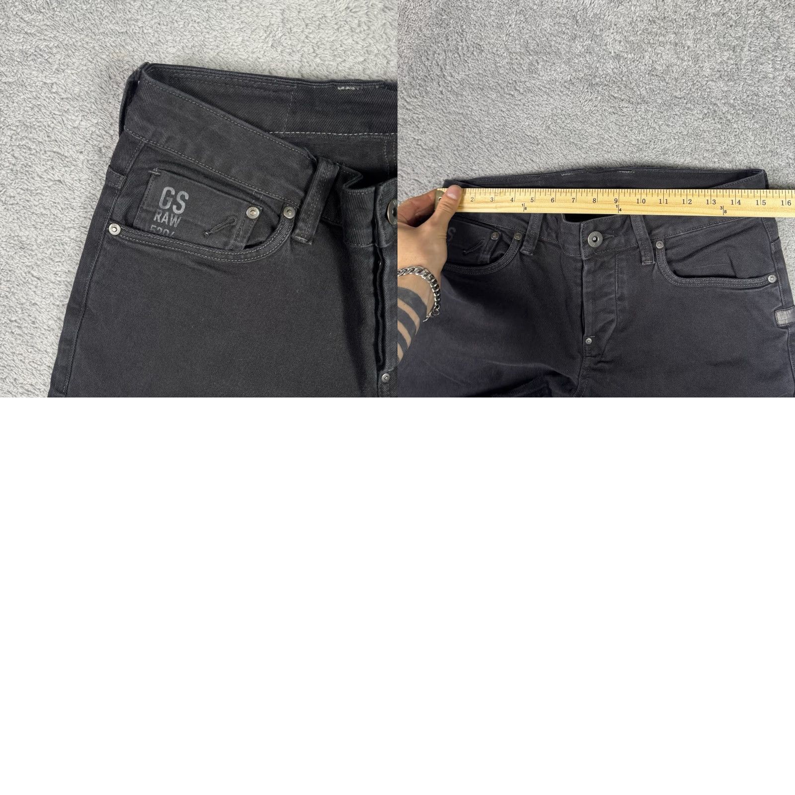 G Star Raw Jeans Mens 30x30 Attacc Slim Straight Button Fly Black 