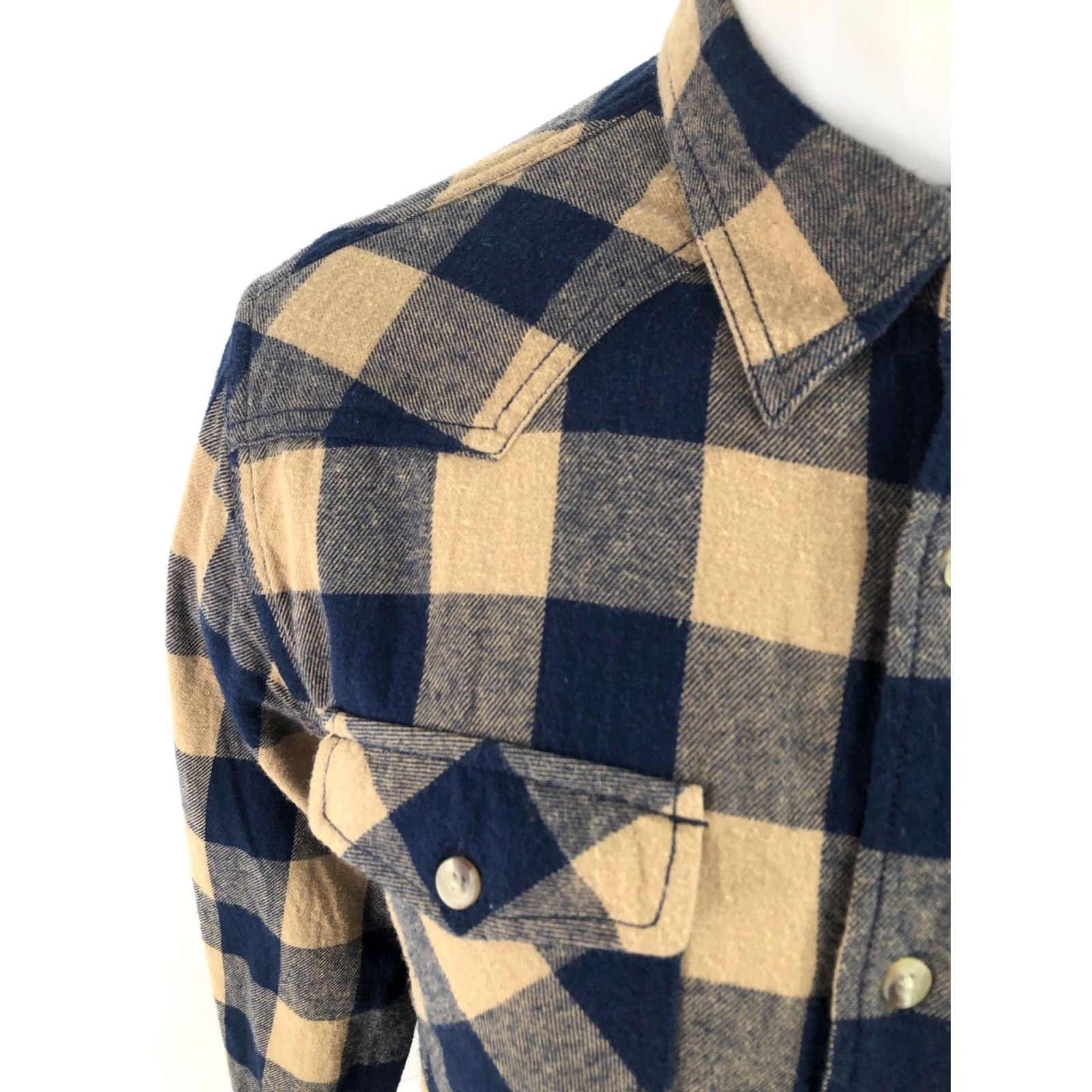 Vintage VINTAGE COORS BANQUET Shirt Mens S Plaid Check Flannel Button-Up Brown / Blue Size US S / EU 44-46 / 1 - 4 Thumbnail
