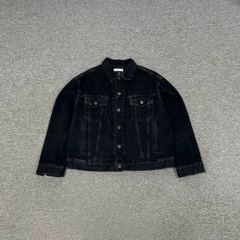 Balenciaga Balenciaga Back Embroidered Black and Pink Denim Jacket Size XS / US 0-2 / IT 36-38 - 2 Thumbnail