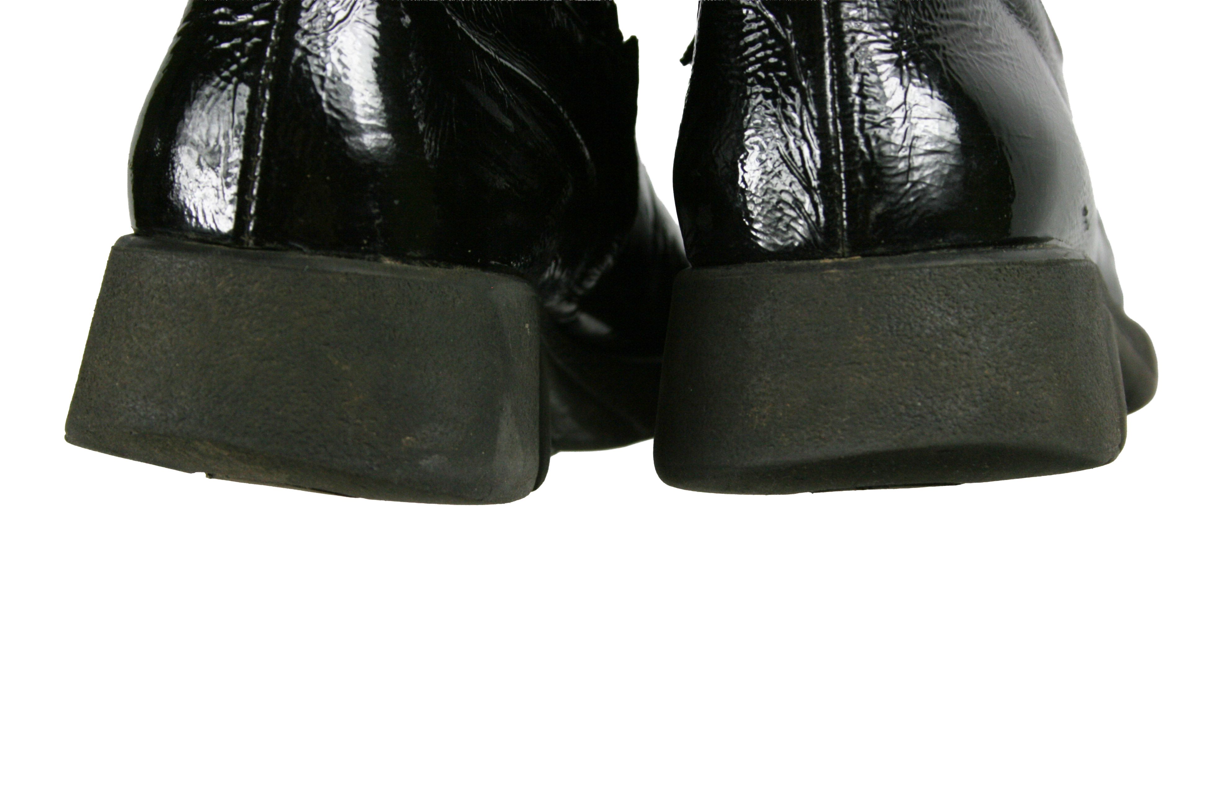 Japanese Brand 00S Bumper Y2K Patent Leather Mid Moto Boots Vintage Size US 6 / IT 36 - 13 Thumbnail